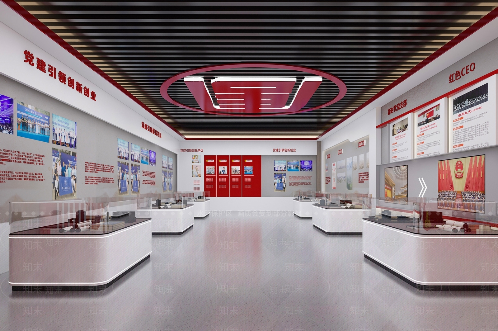 现代党建展厅SU模型下载【ID:1113892638】