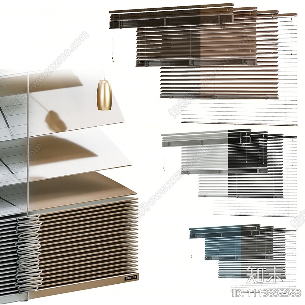 现代百叶帘3D模型下载【ID:1113892983】