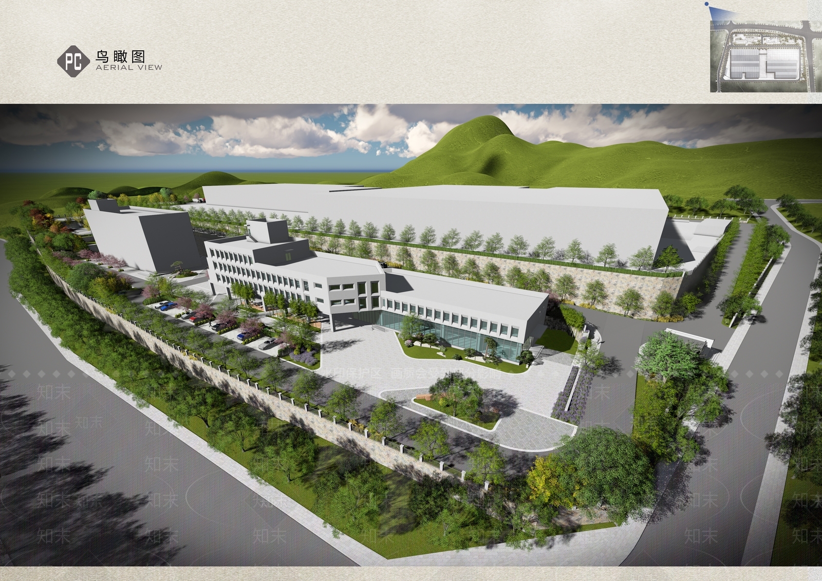 现代厂区景观SU模型下载【ID:1113896185】