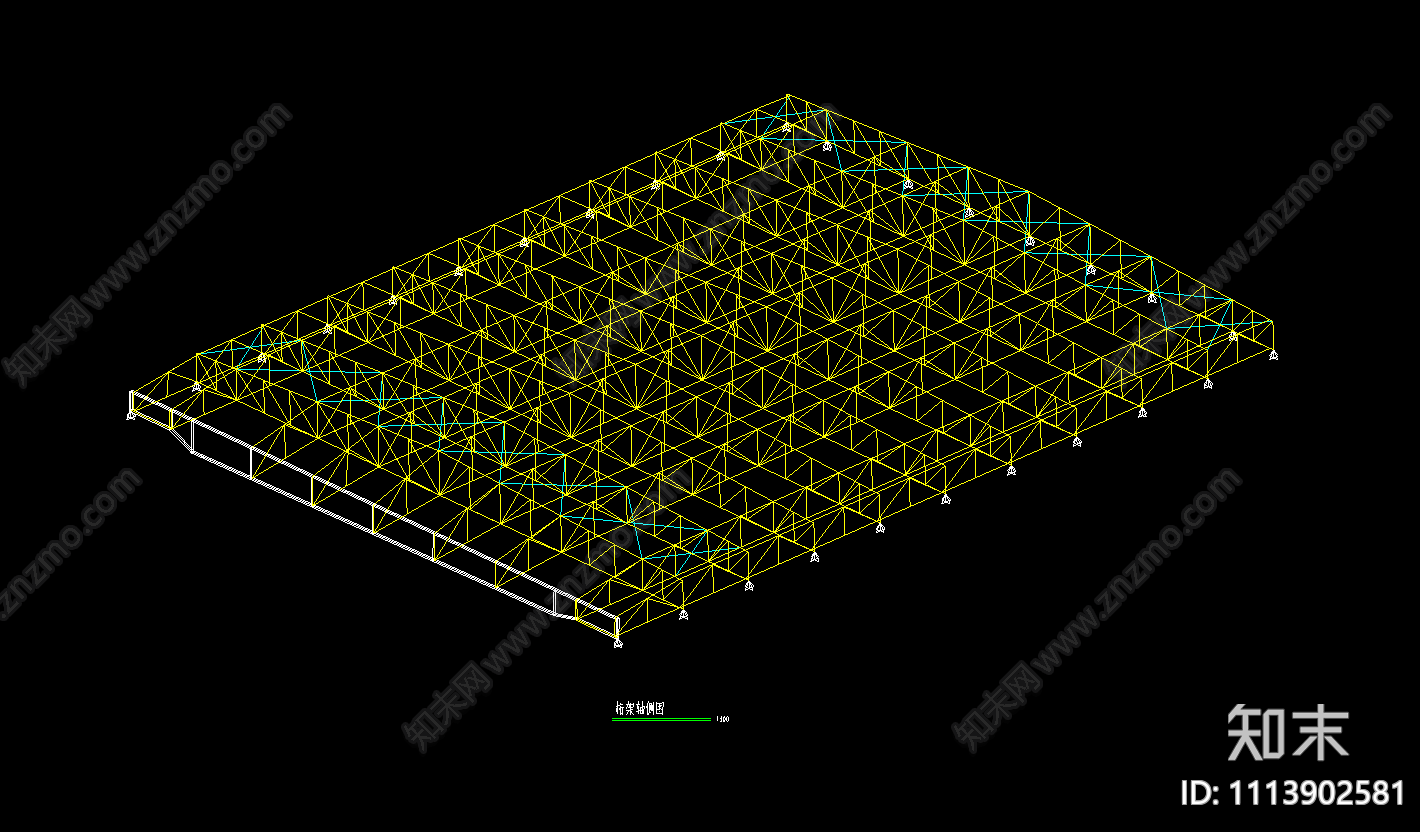 钢结构桁架玻璃屋顶CAD图纸施工图下载【ID:1113902581】