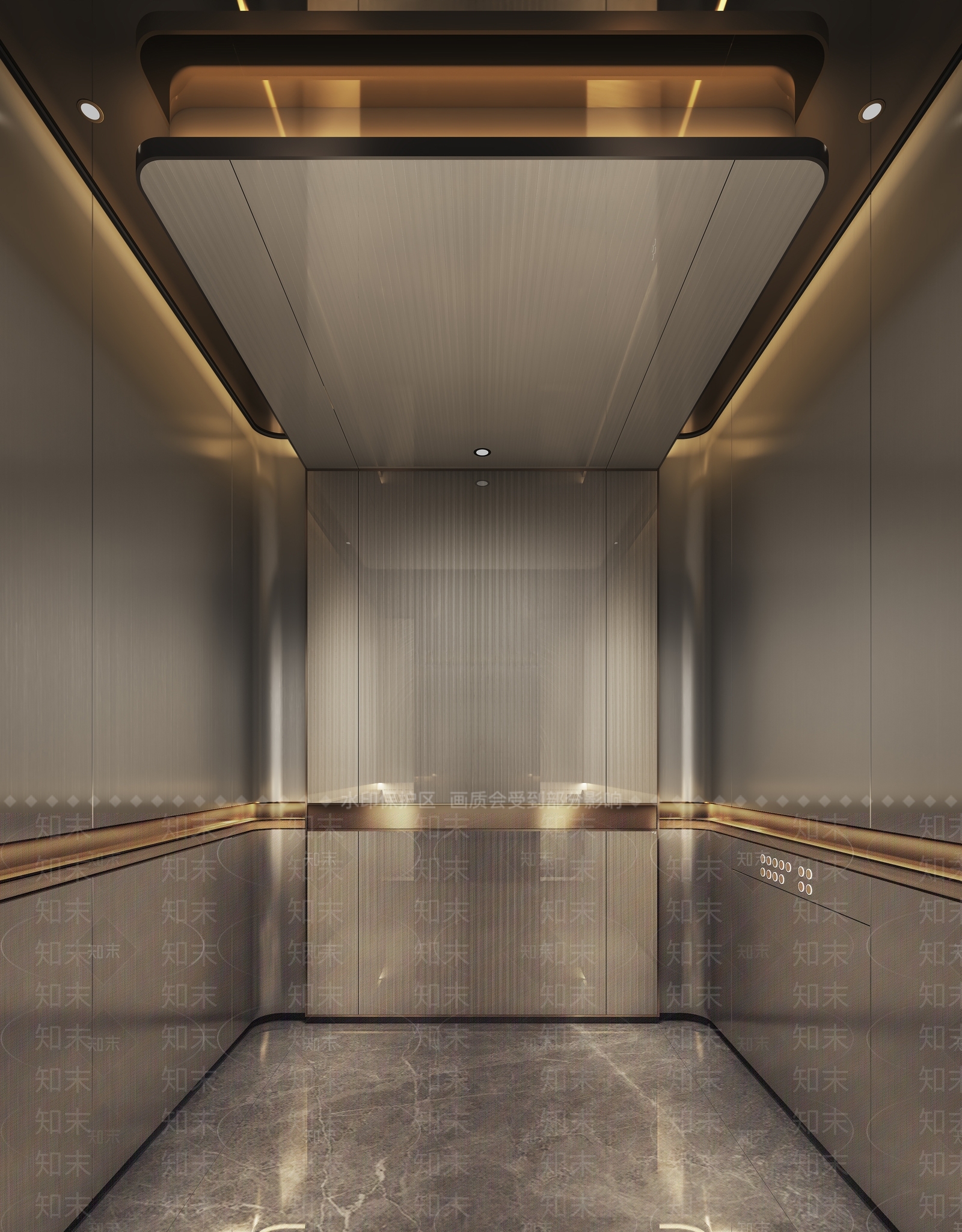现代电梯轿厢3D模型下载【ID:1113906823】