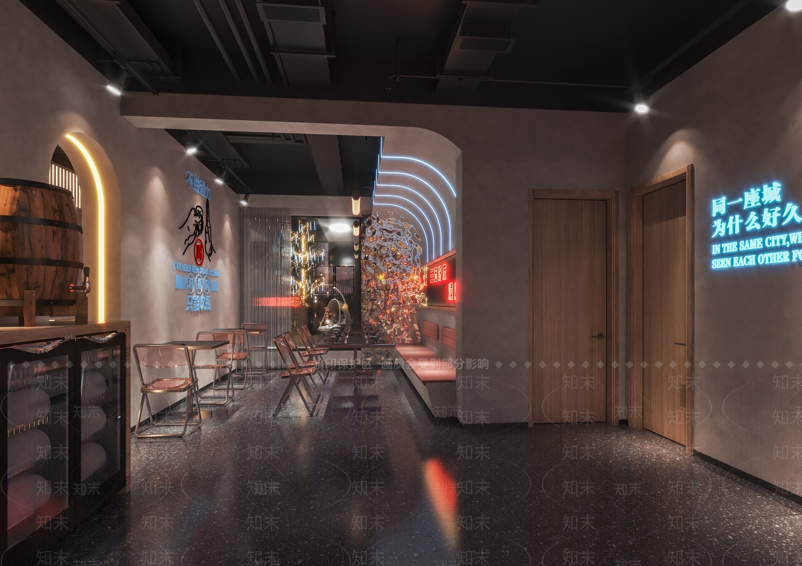 工业风烧烤店3D模型下载【ID:1113910274】