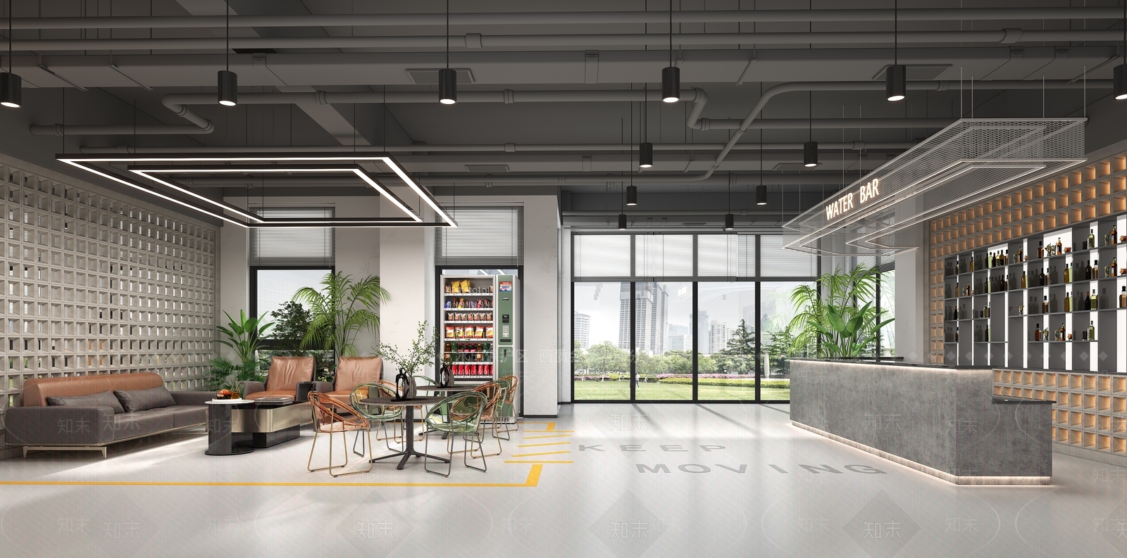工业风休息区3D模型下载【ID:1221593135】