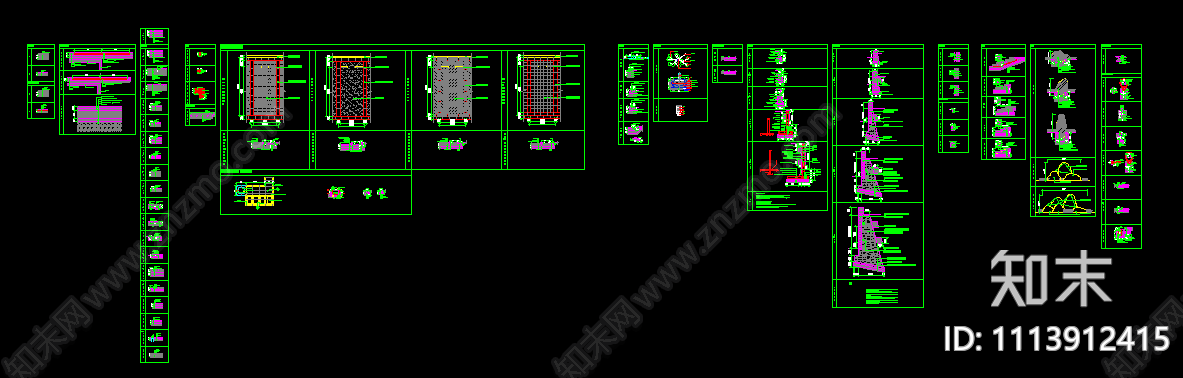 景观墙地面做法cad施工图下载【ID:1113912415】