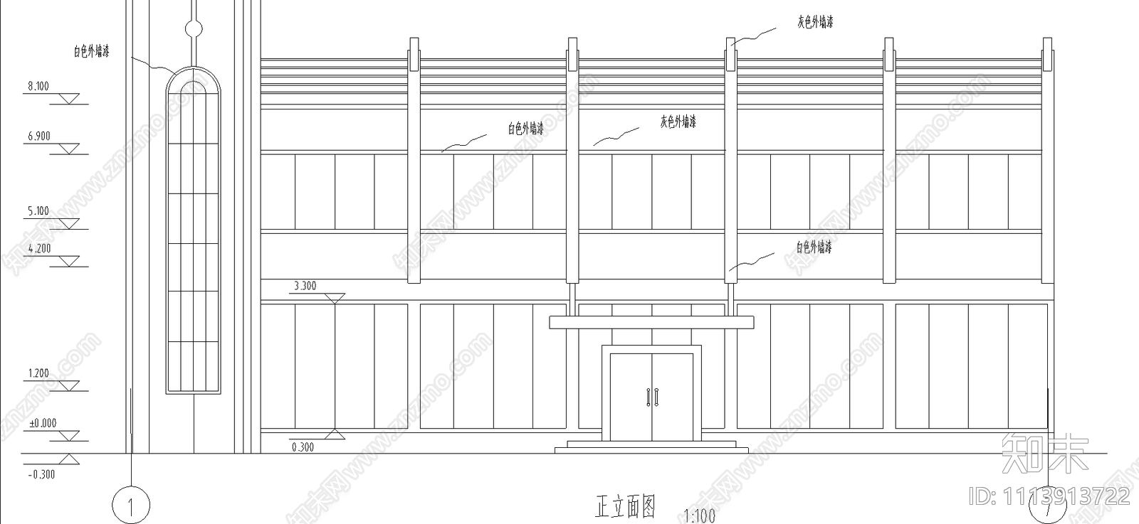 食堂施工图cad施工图下载【ID:1113913722】