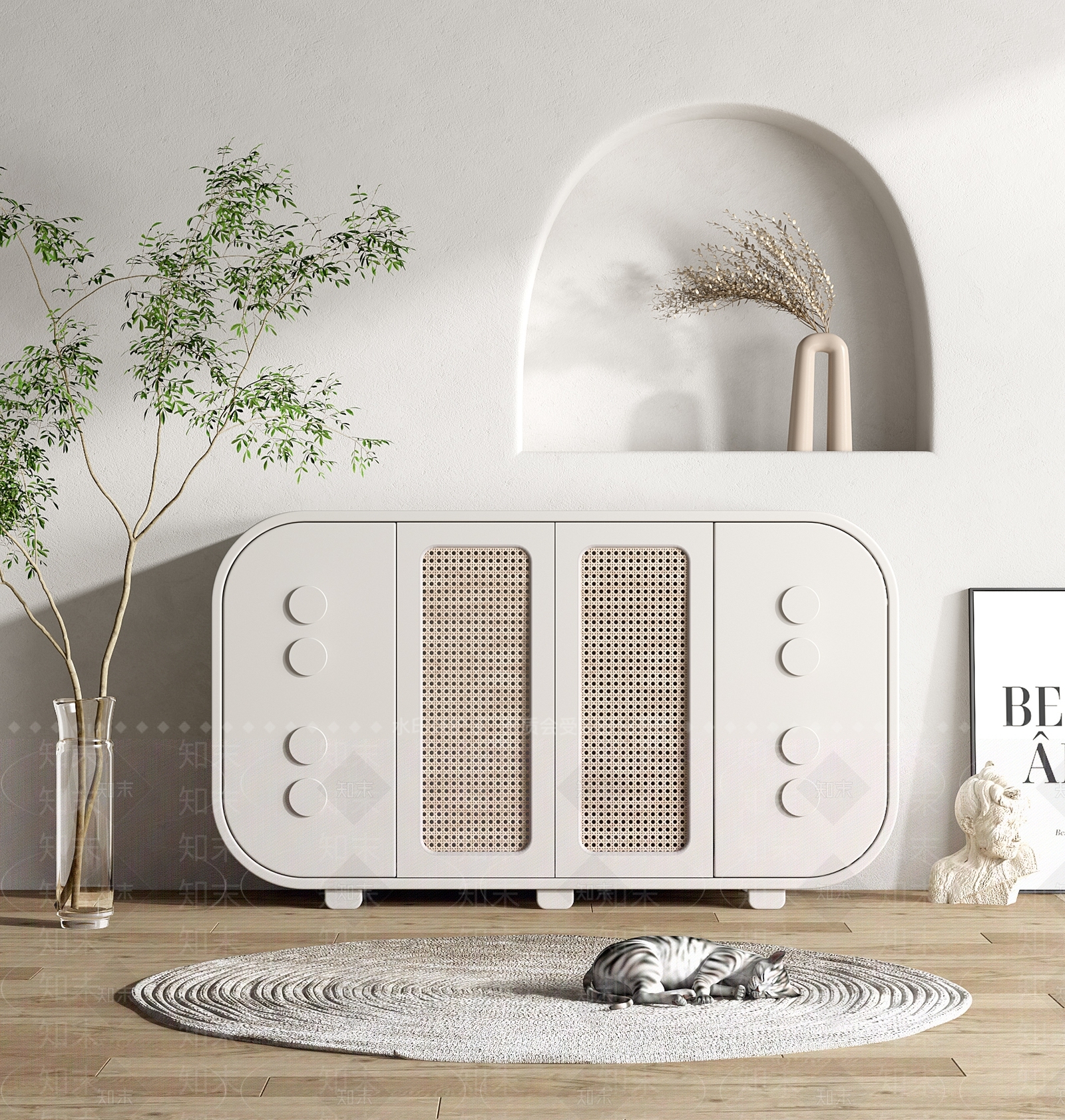 北欧装饰柜3D模型下载【ID:1113913818】