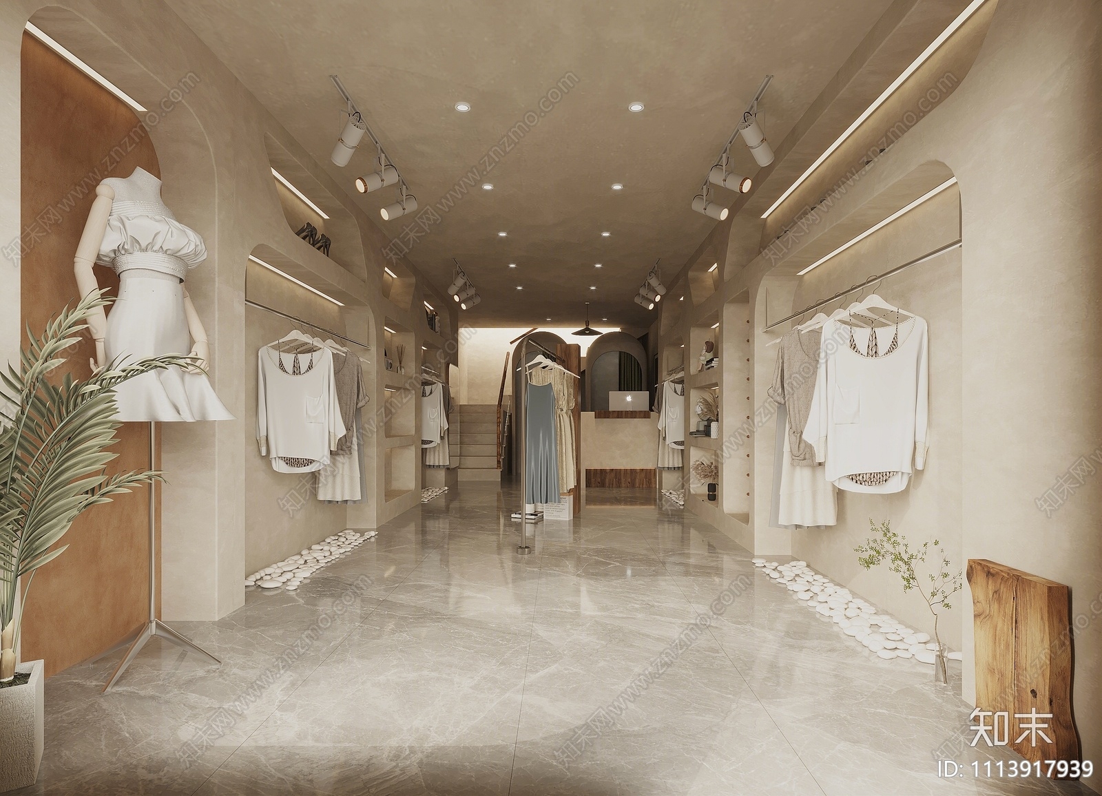 侘寂服装店3D模型下载【ID:1113917939】