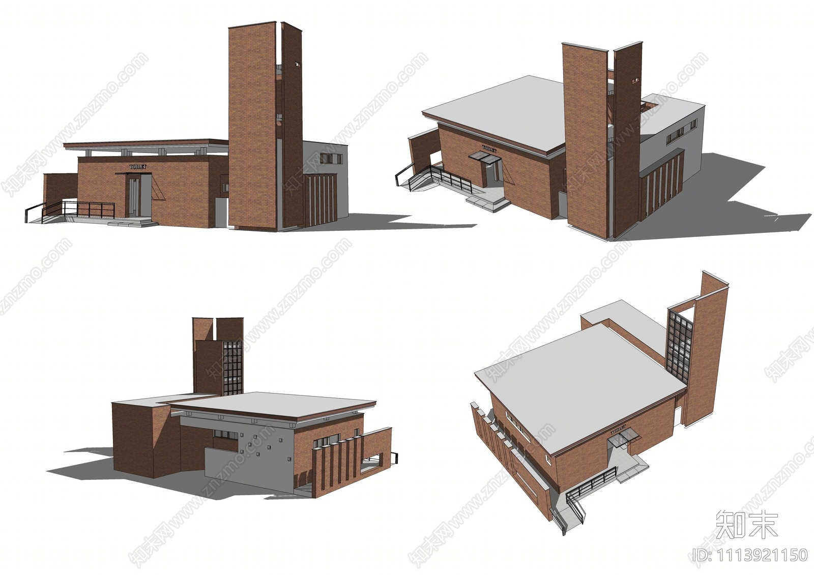 现代公共厕所SU模型下载【ID:1113921150】