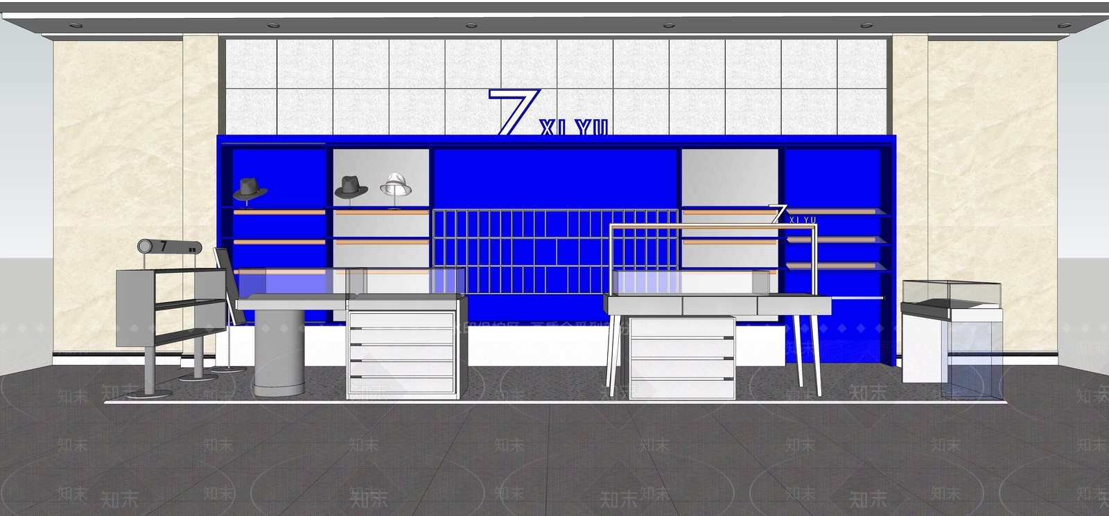 现代饰品店铺SU模型下载【ID:1113933166】