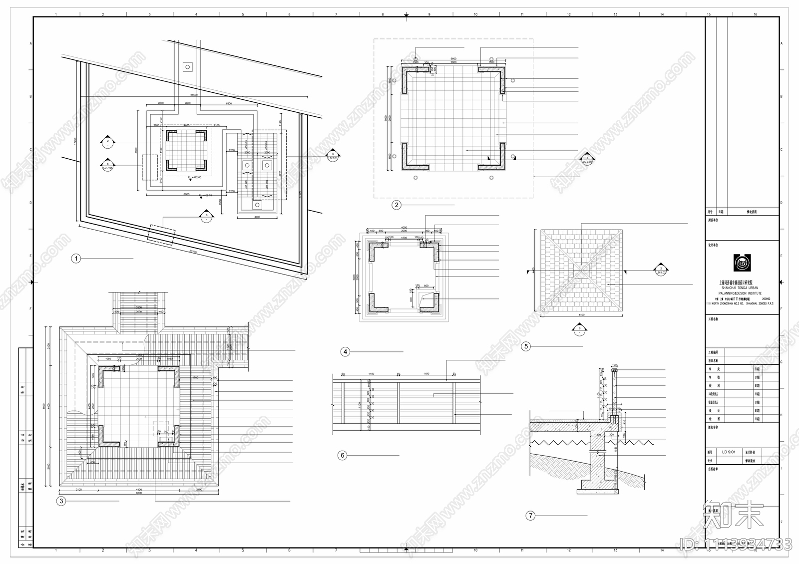 塔楼观景塔施工图cad施工图下载【ID:1113934733】