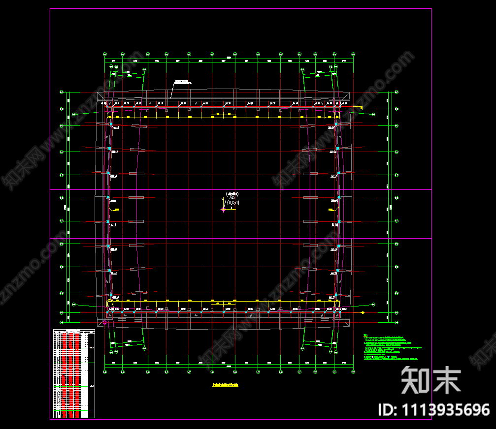 平行张弦梁结构体育馆钢屋盖结构施工图cad施工图下载【ID:1113935696】