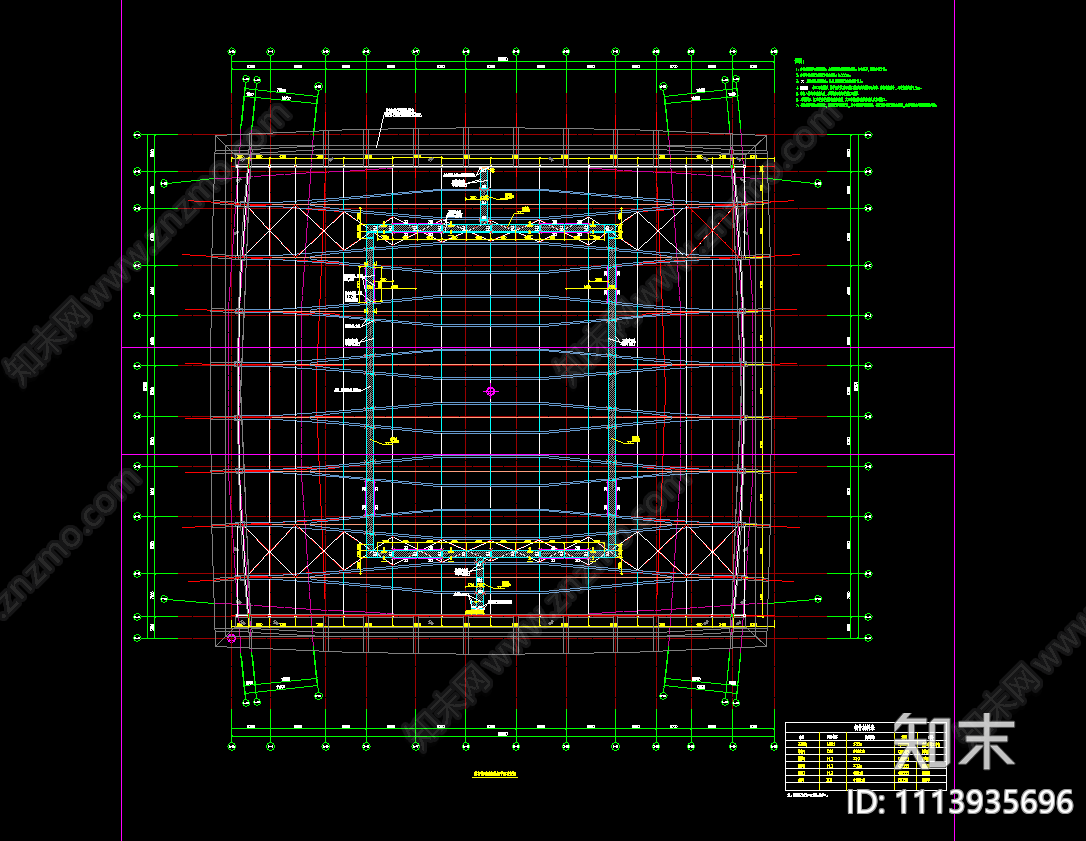 平行张弦梁结构体育馆钢屋盖结构施工图施工图下载【ID:1113935696】