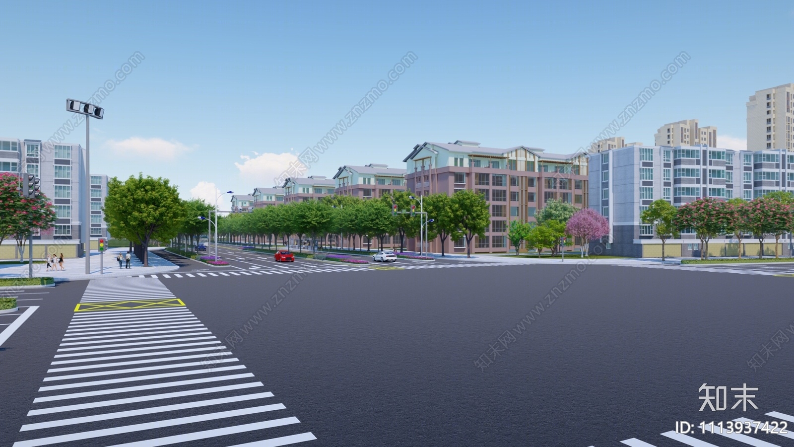 现代市政道路SU模型下载【ID:1113937422】