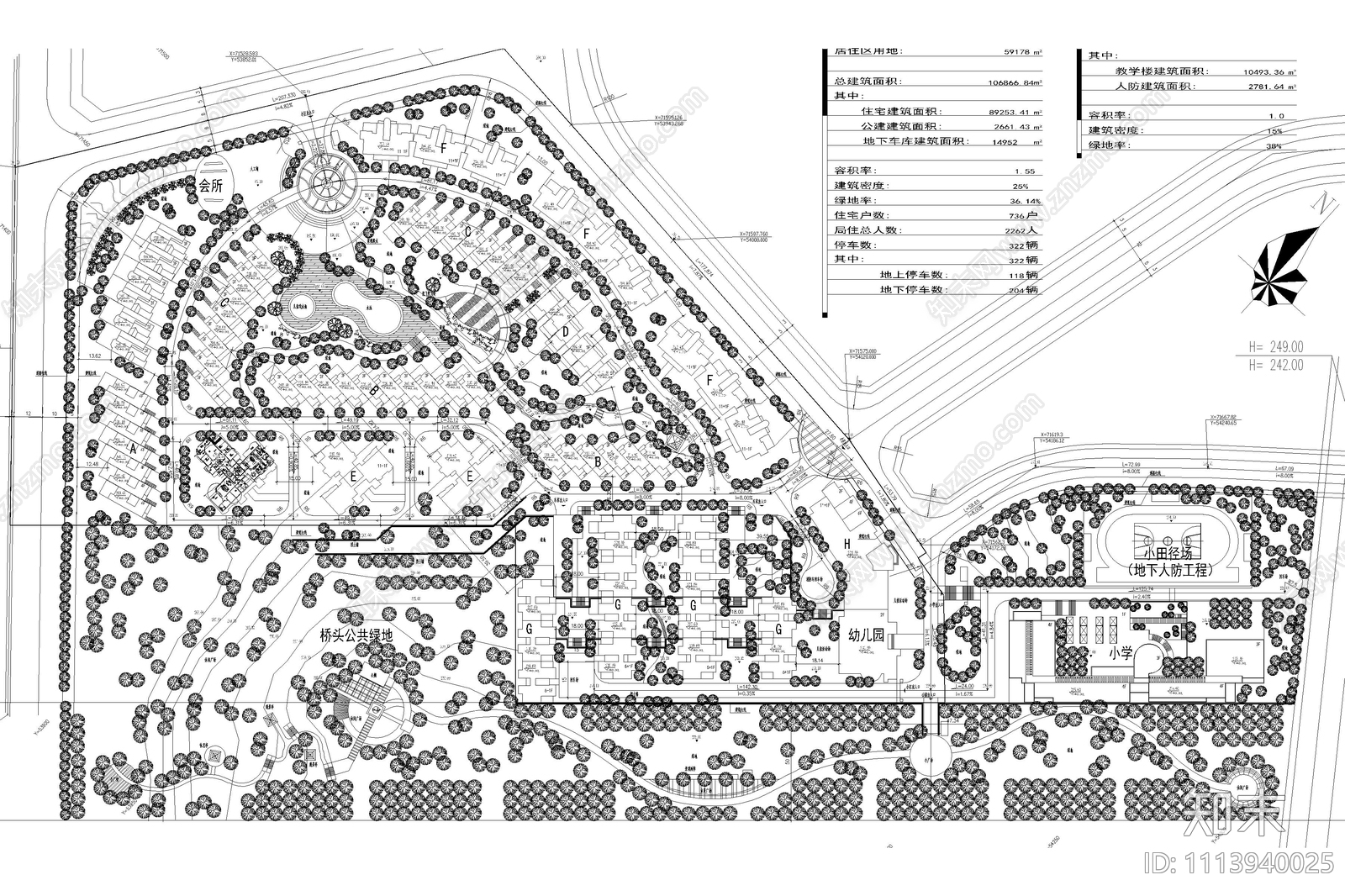 别墅区景观平面图施工图cad施工图下载【ID:1113940025】