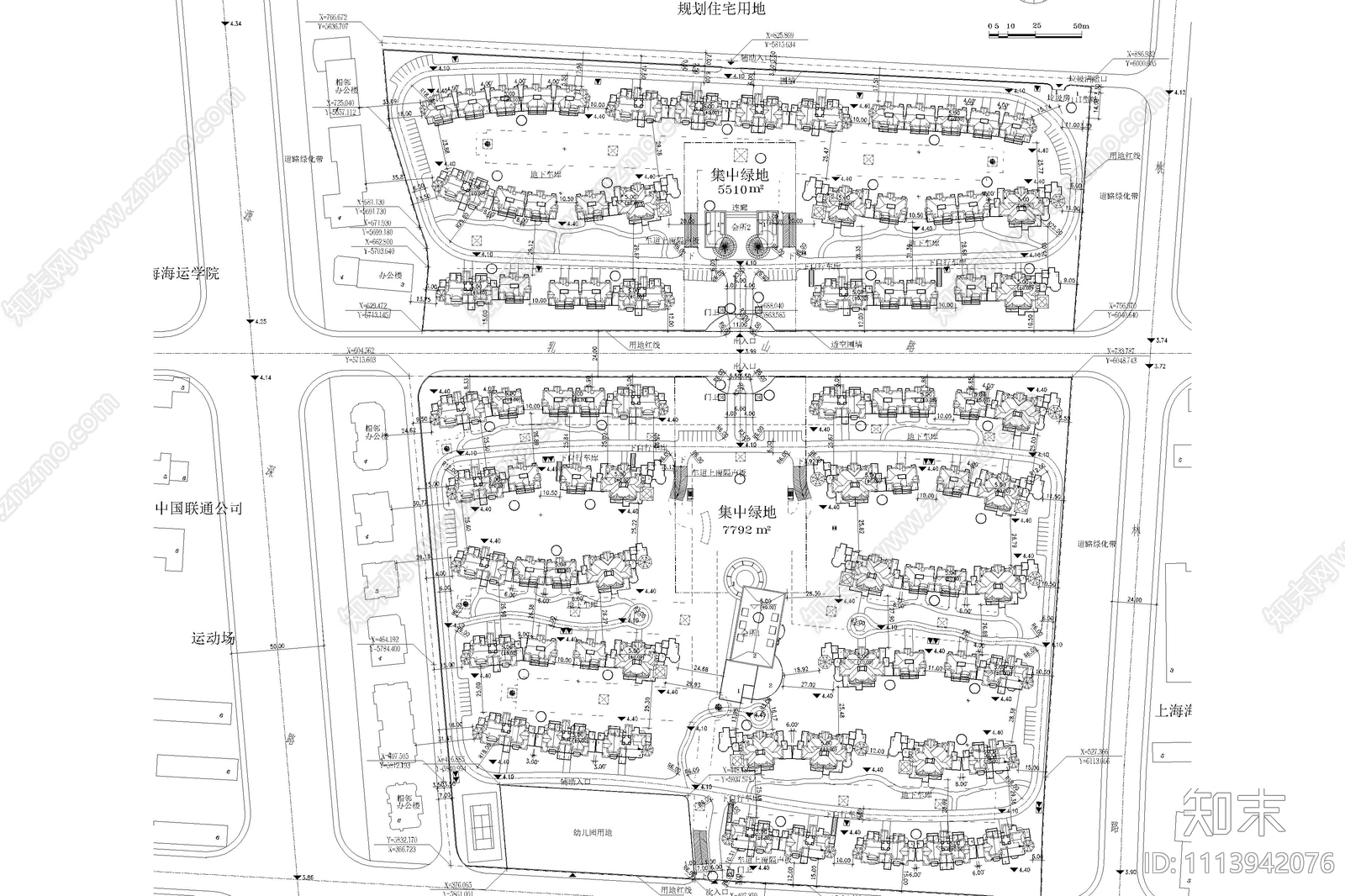 小区规划平面设计施工图下载【ID:1113942076】