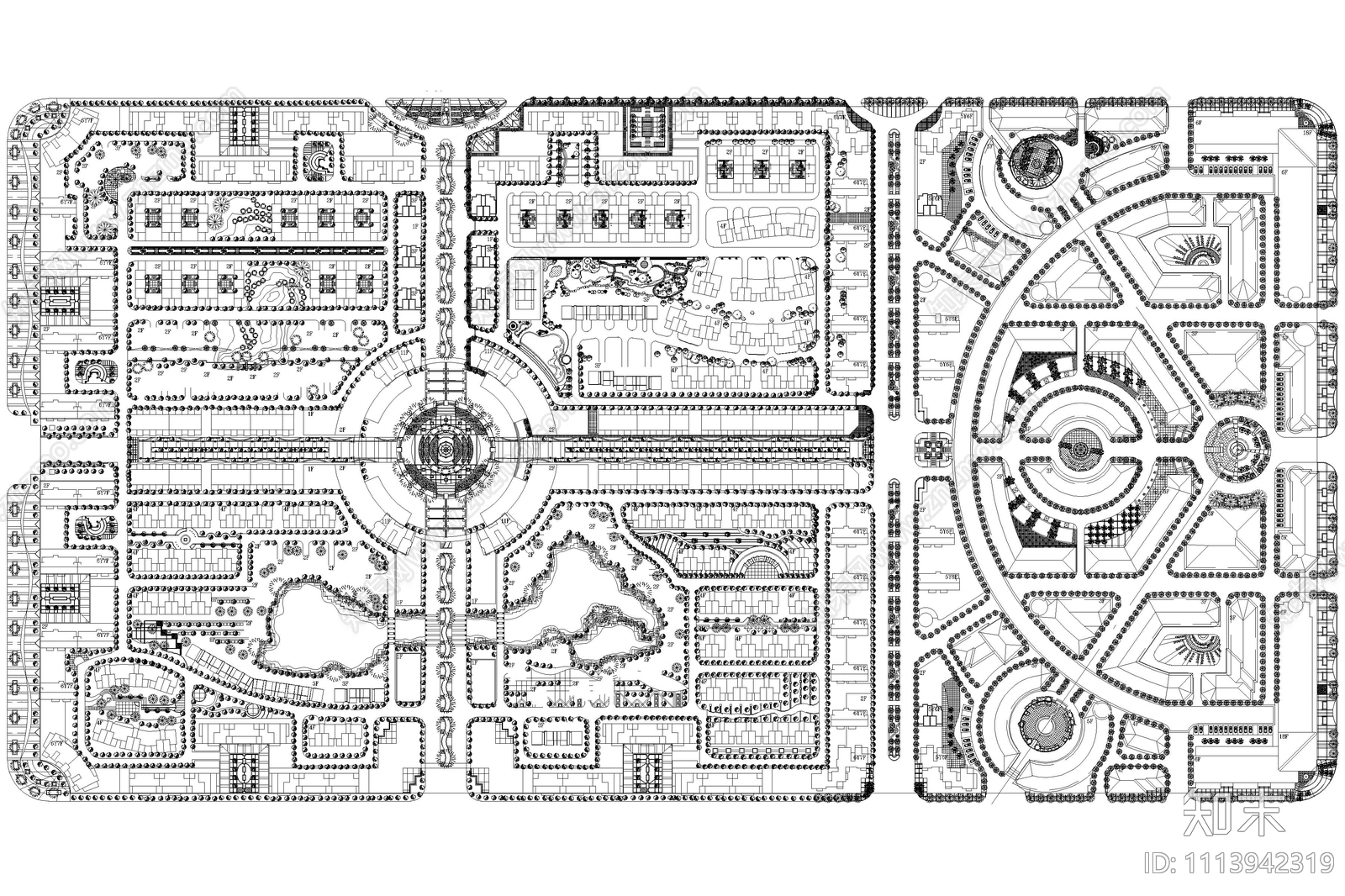 住宅小区景观设计平面施工图下载【ID:1113942319】