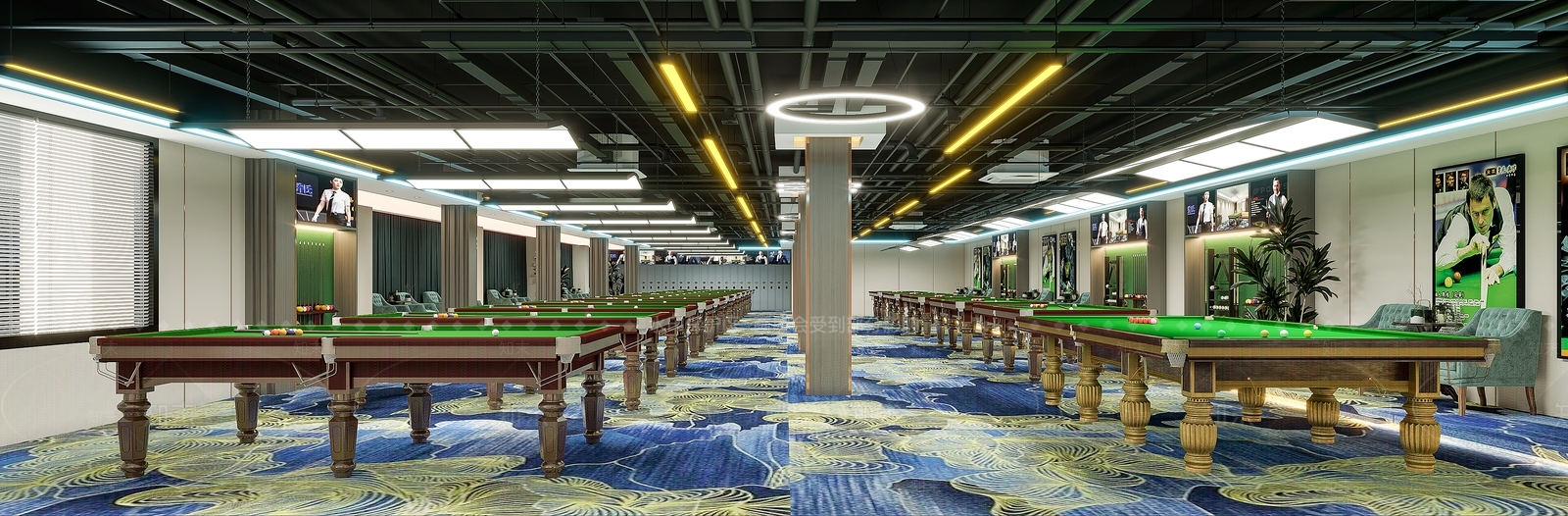 现代台球室3D模型下载【ID:1113948519】