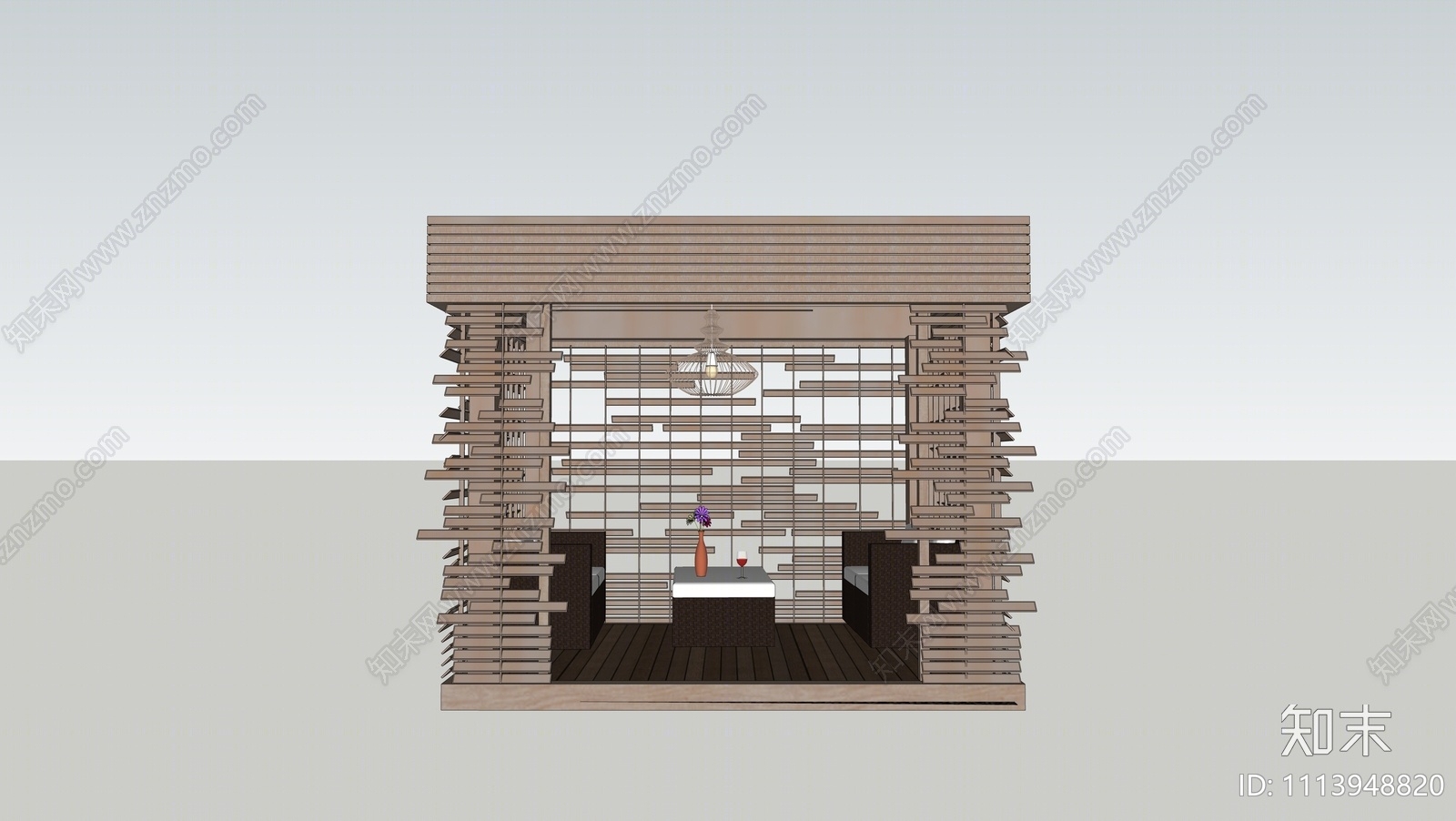 现代度假亭子SU模型下载【ID:1113948820】