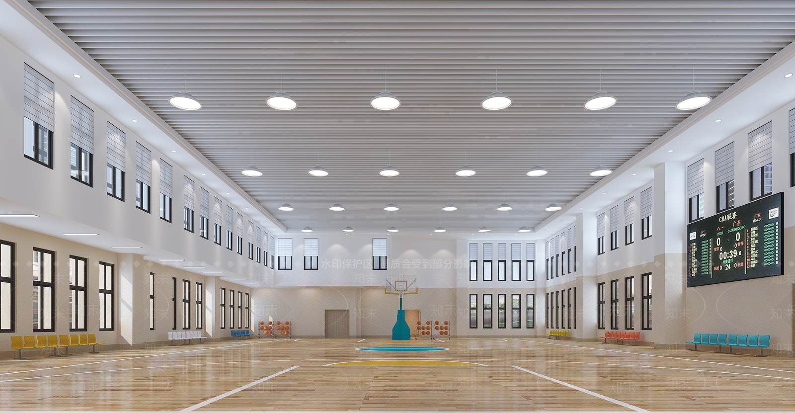 现代篮球场3D模型下载【ID:1113951862】