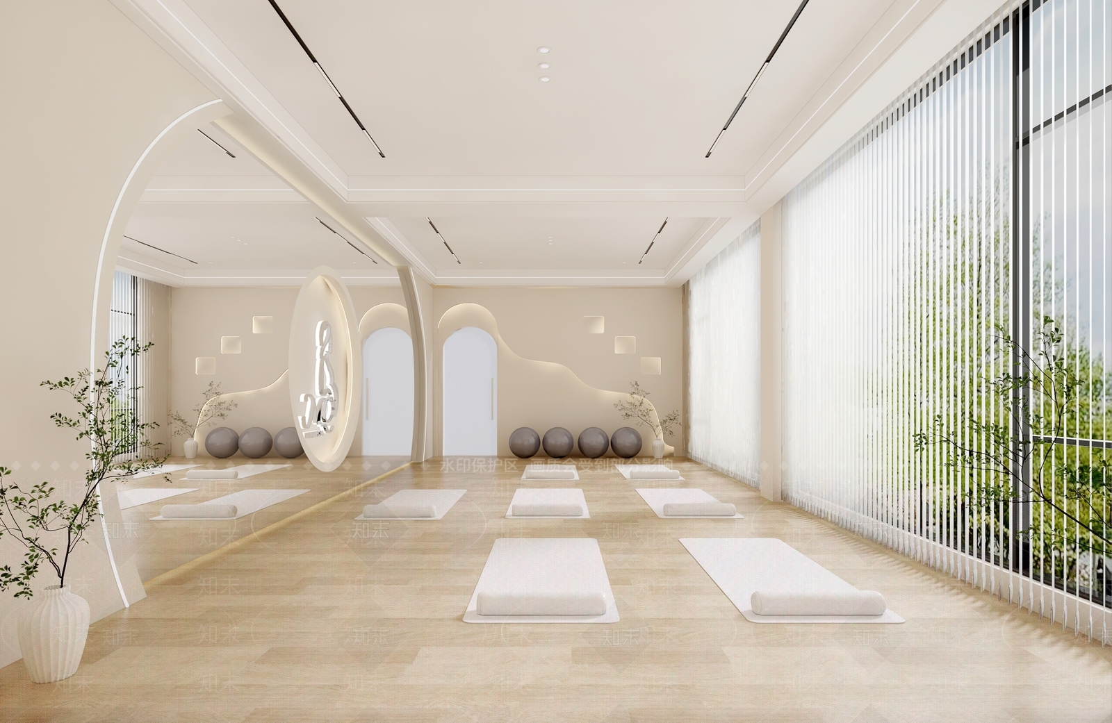 现代瑜伽室3D模型下载【ID:1113951931】