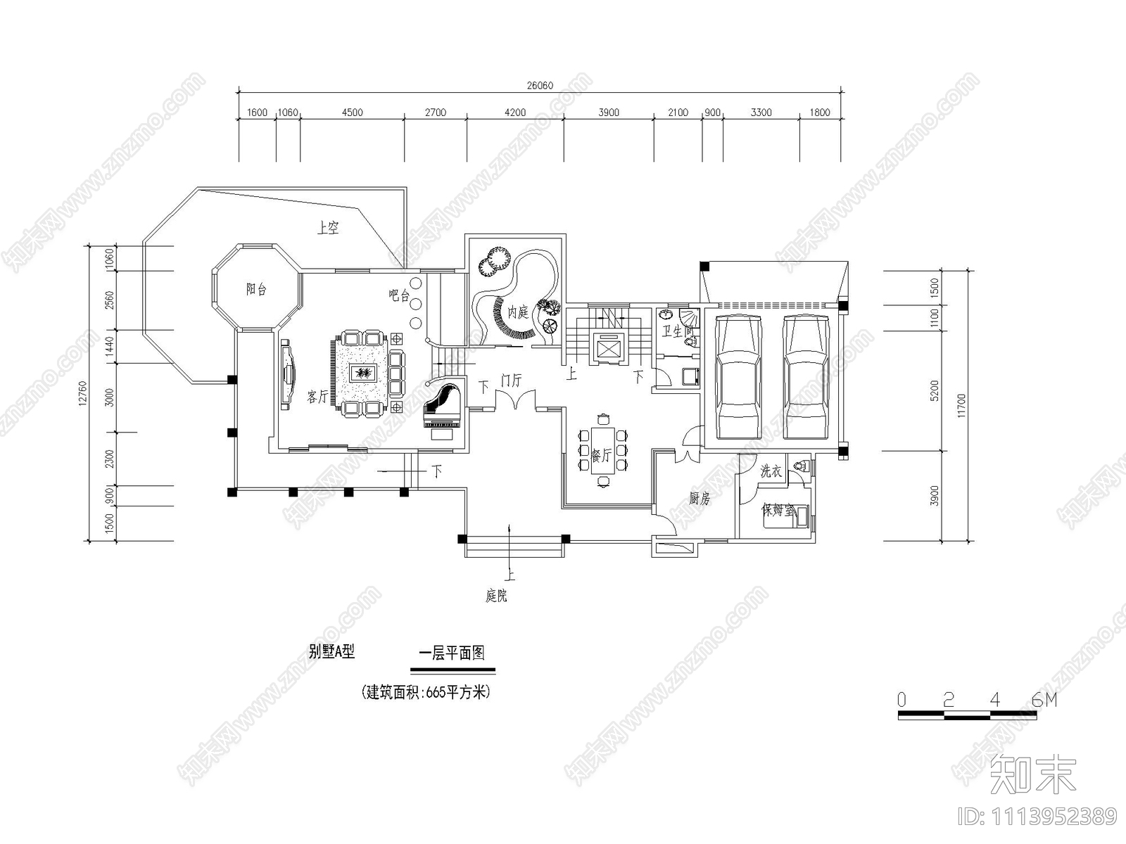 三套别墅户型平面cad施工图下载【ID:1113952389】