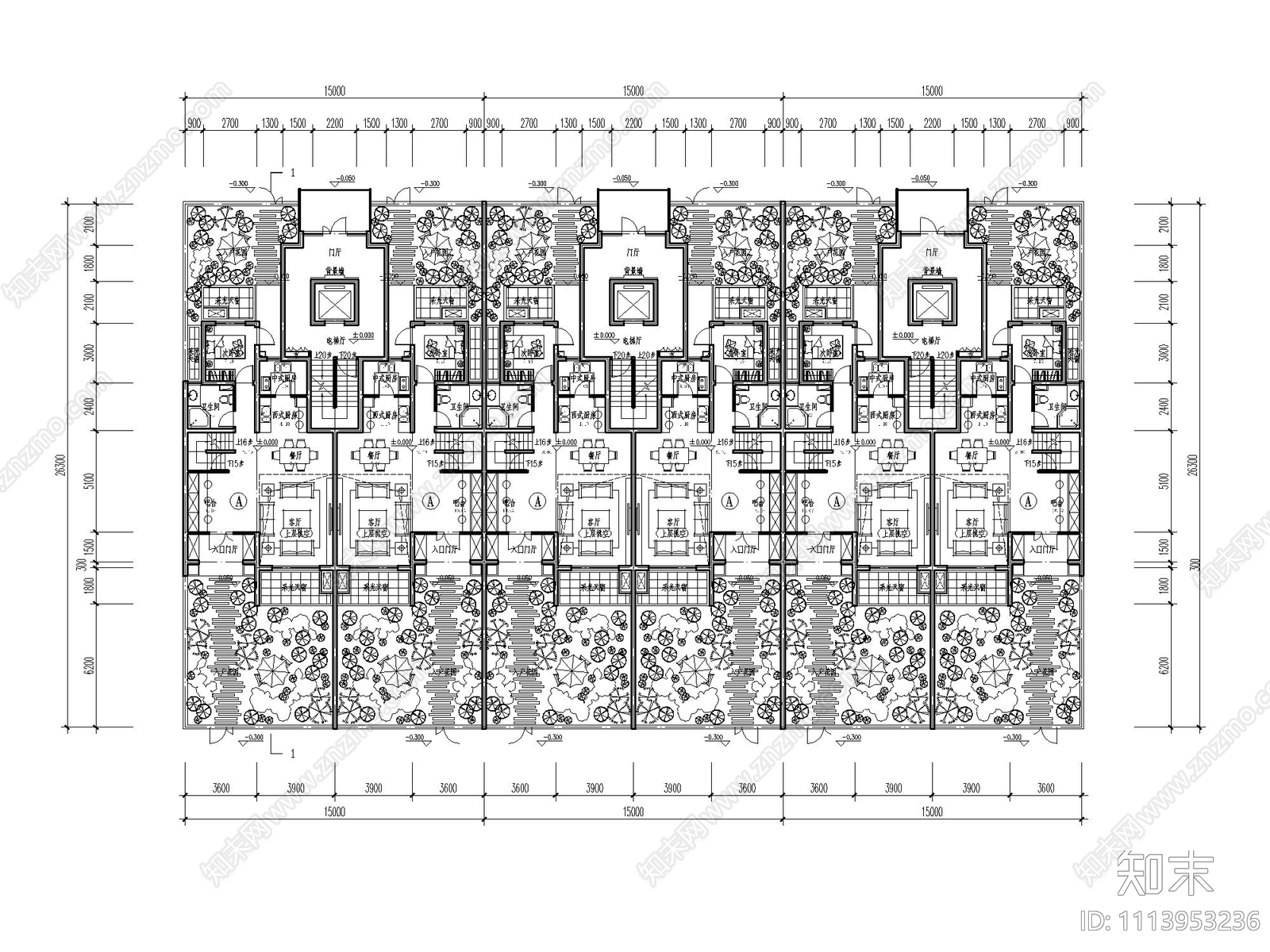 花园洋房平面布置图施工图施工图下载【ID:1113953236】