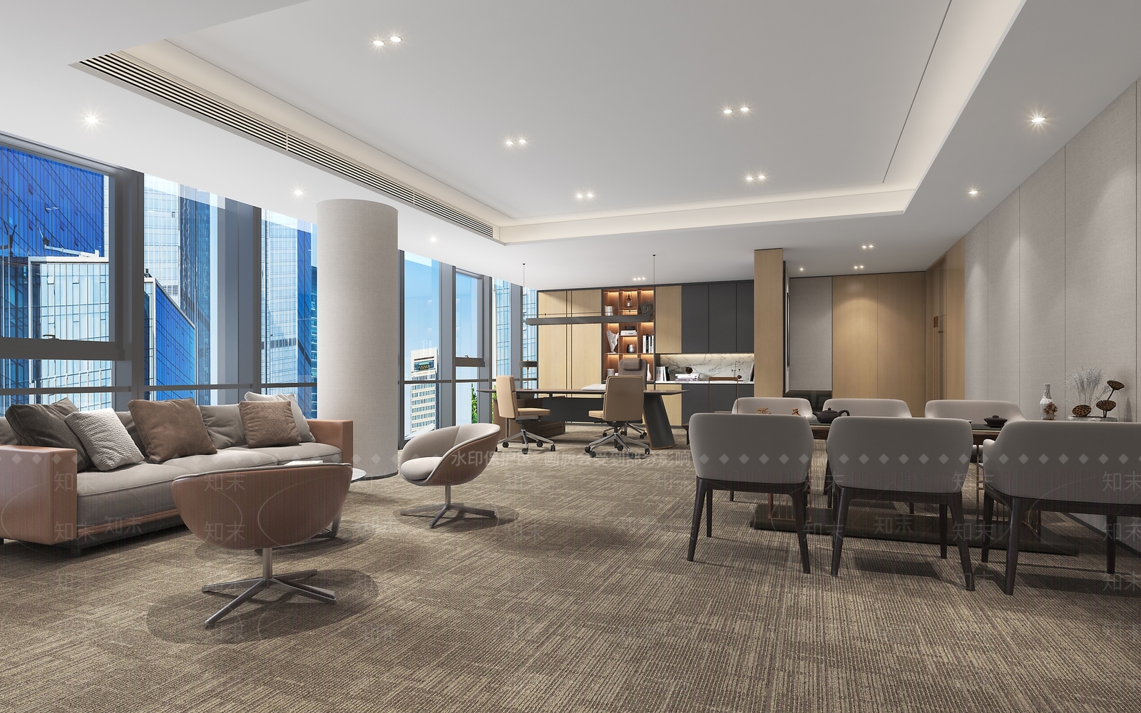 现代总裁办公室3D模型下载【ID:1113957435】