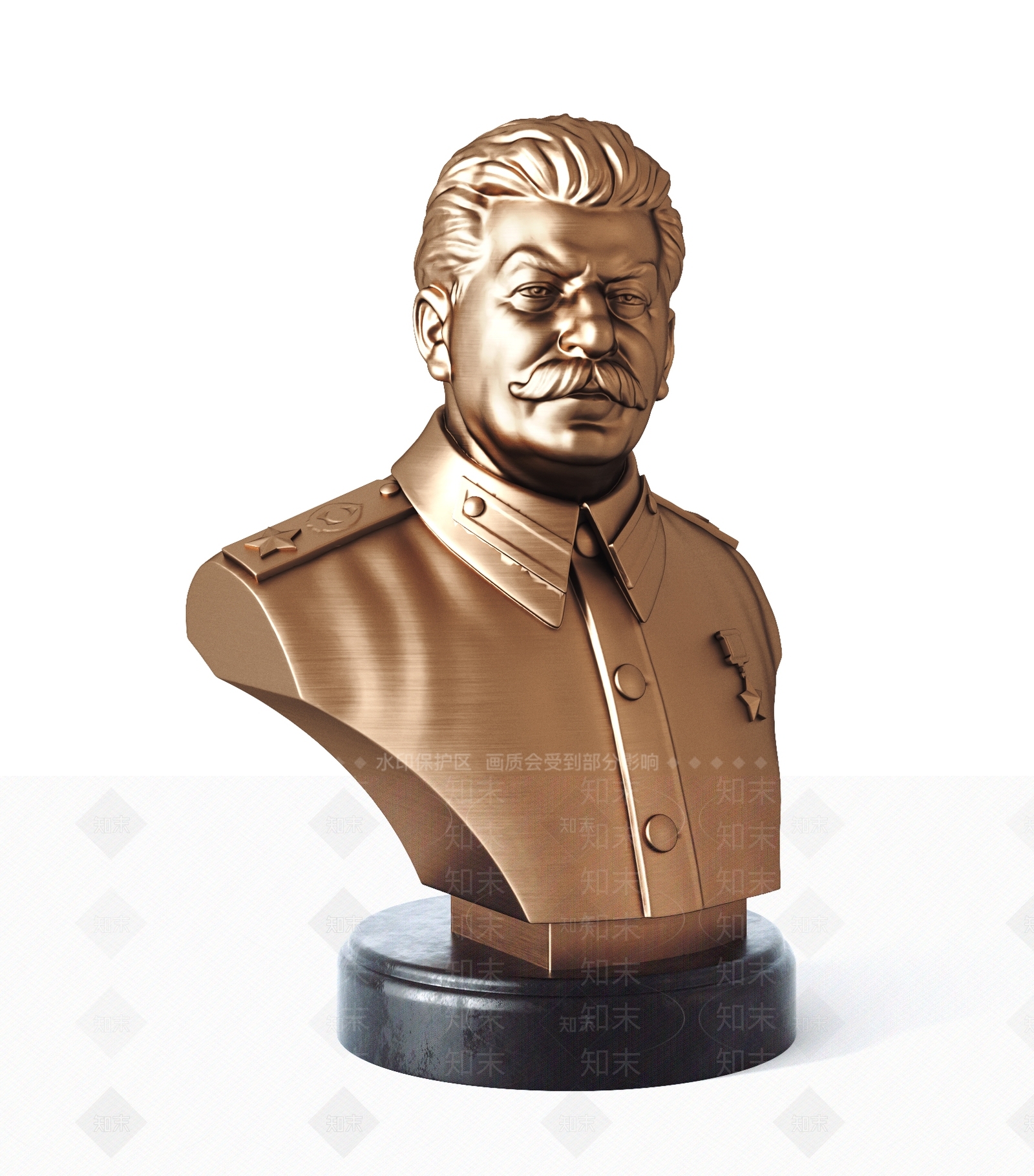 现代斯大林人像雕塑装置3D模型下载【ID:1113957077】
