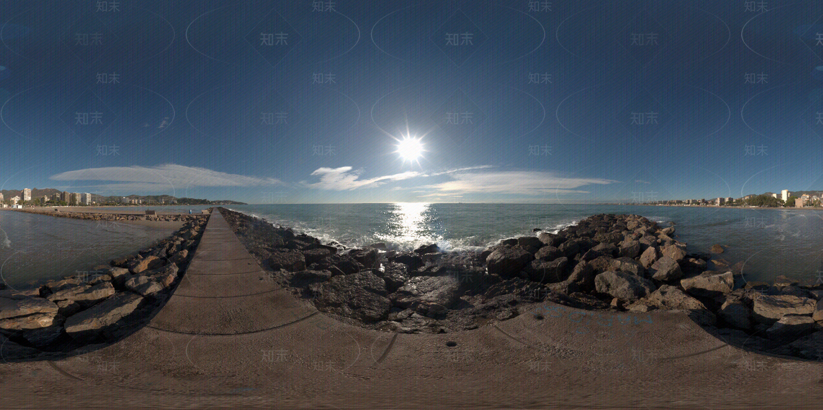 hdr晴朗天空水边驳岸贴图下载【ID:1113962692】