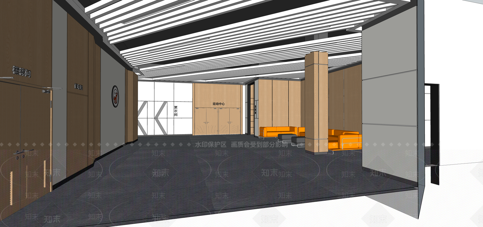 现代休息区SU模型下载【ID:1113964813】