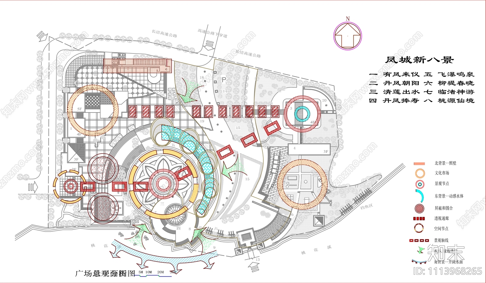 广场公园景观平面布置图施工图cad施工图下载【ID:1113968265】