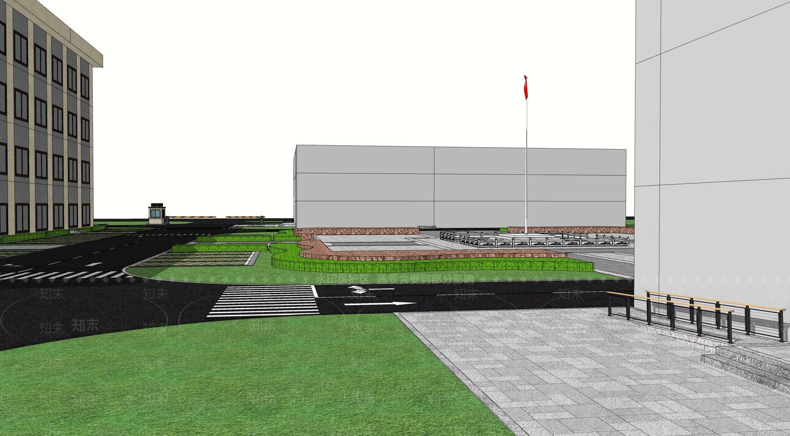 现代办公景观SU模型下载【ID:1113968406】
