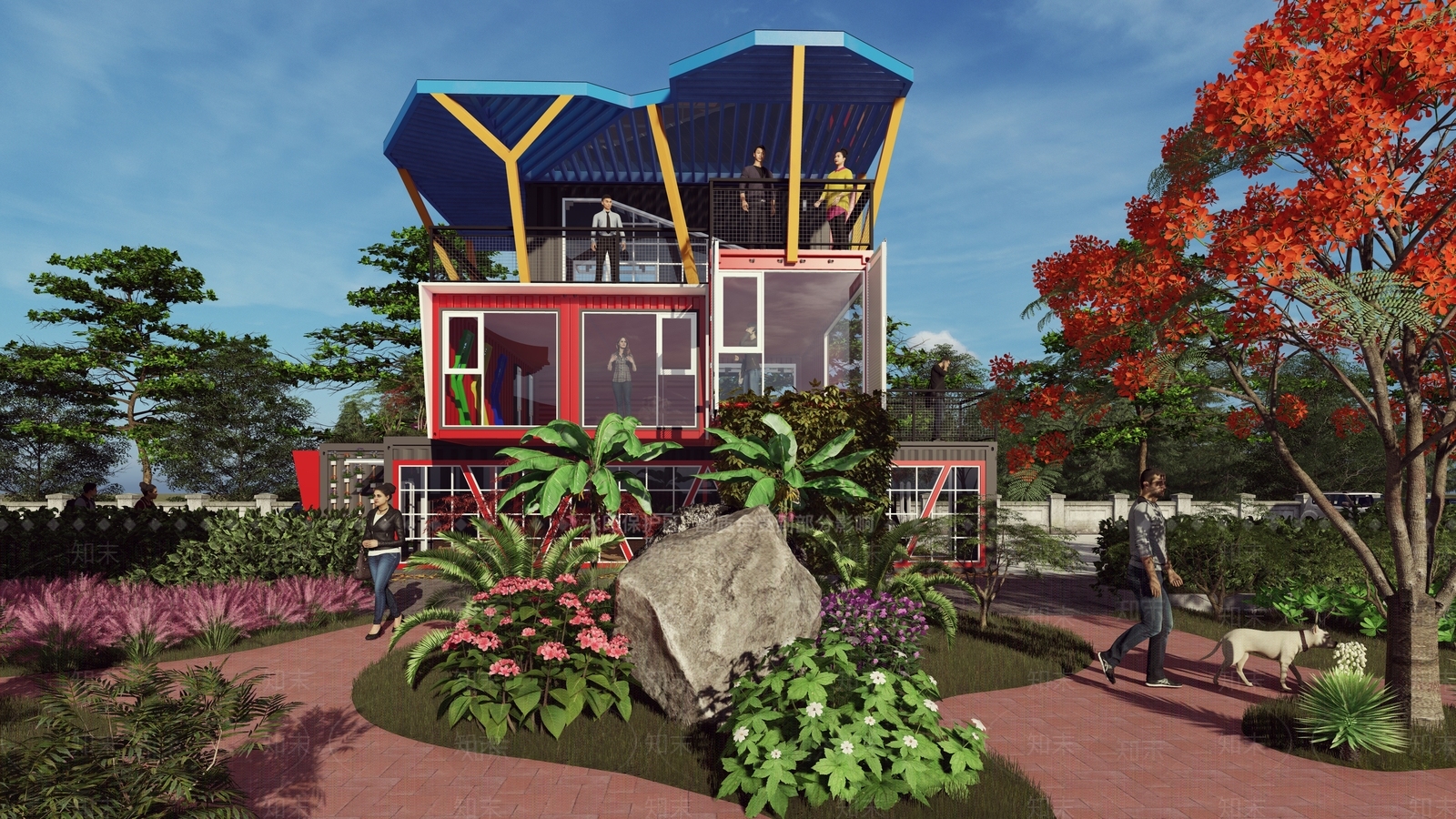 现代集装箱住宅SU模型下载【ID:1114142046】