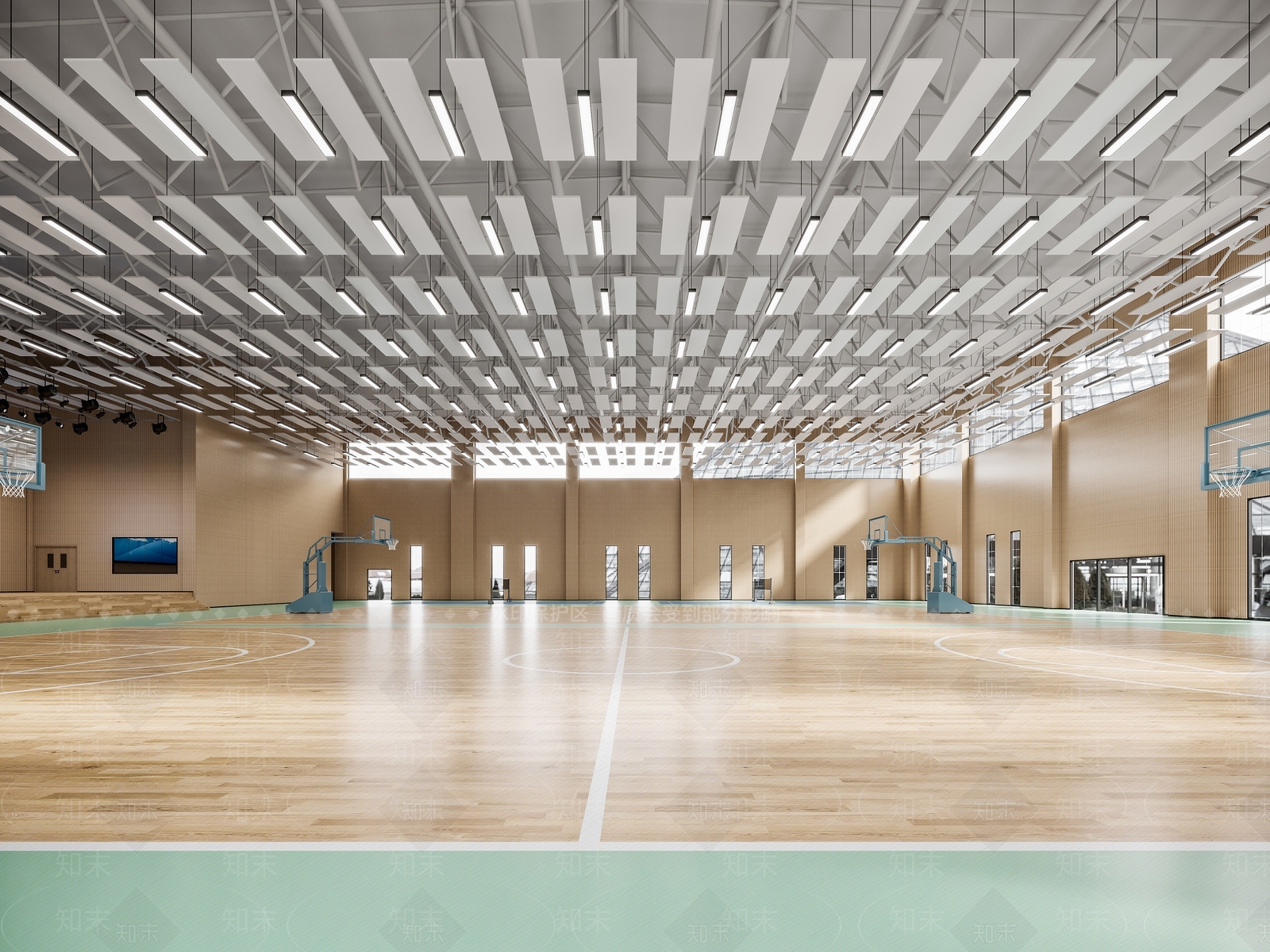 现代羽毛球场3D模型下载【ID:1113982873】