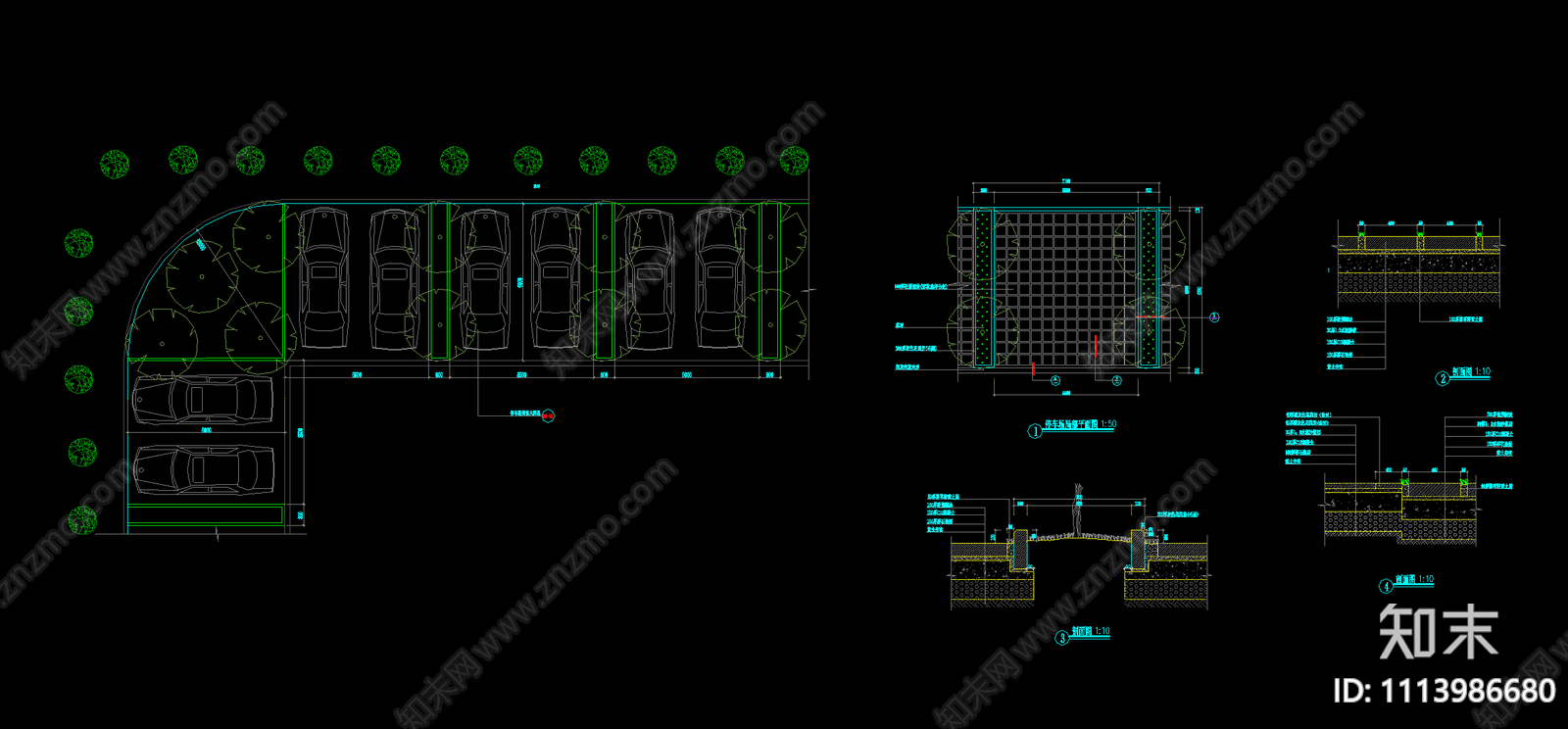 停车场施工图cad施工图下载【ID:1113986680】