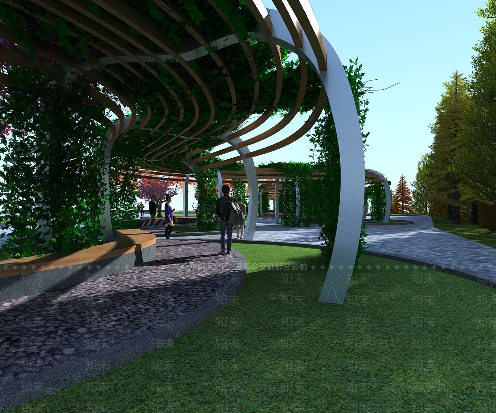 现代廊架3D模型下载【ID:1113990709】
