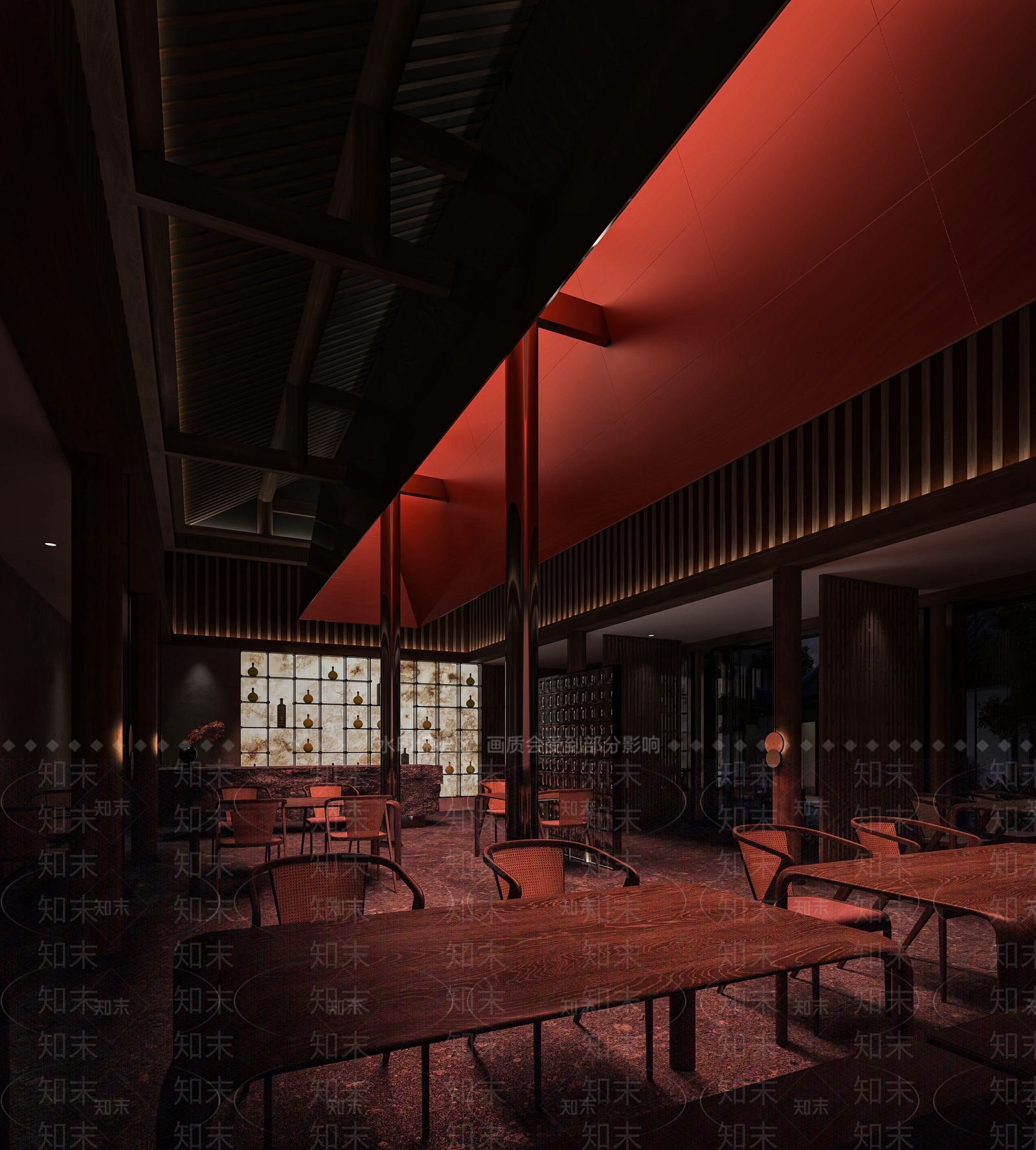新中式民宿餐厅3D模型下载【ID:1113991614】