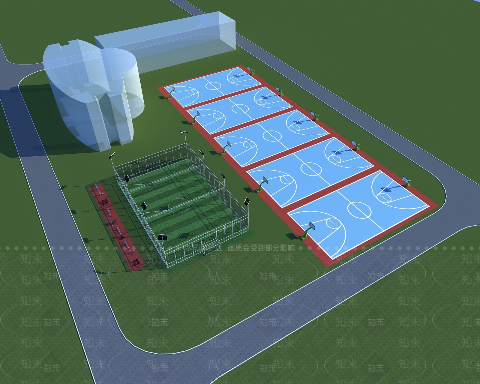 现代足球场3D模型下载【ID:1113992667】