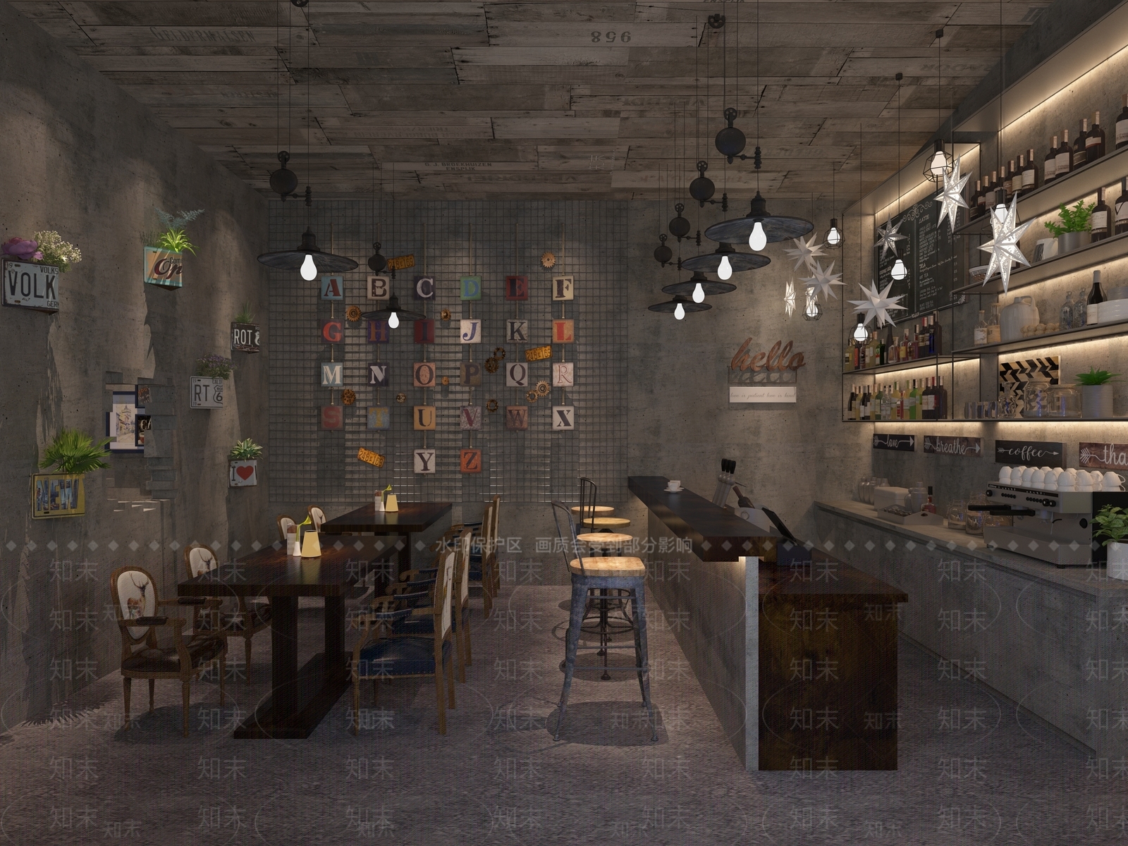 工业风音乐餐厅3D模型下载【ID:1113994434】