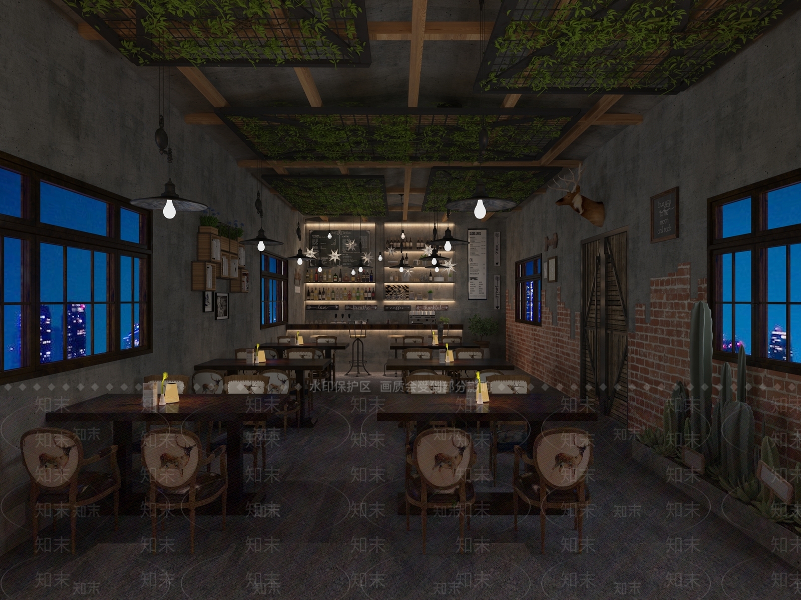 工业风音乐餐厅3D模型下载【ID:1113994434】