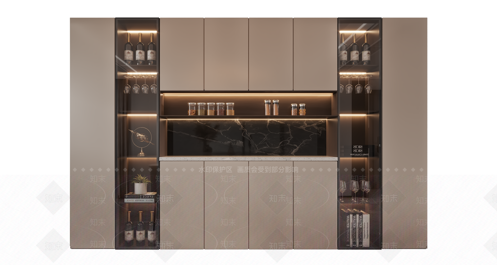 现代酒柜3D模型下载【ID:1113995171】