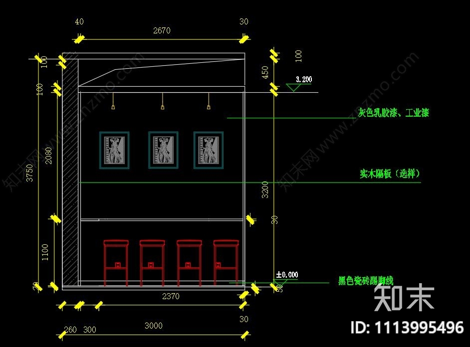 酸辣粉店CADcad施工图下载【ID:1113995496】