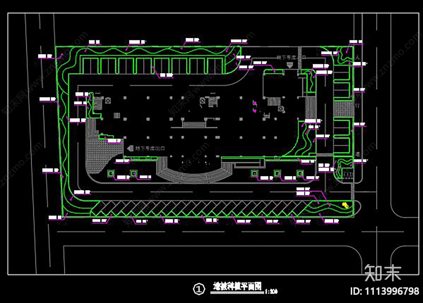 办公区景观设计cad施工图下载【ID:1113996798】