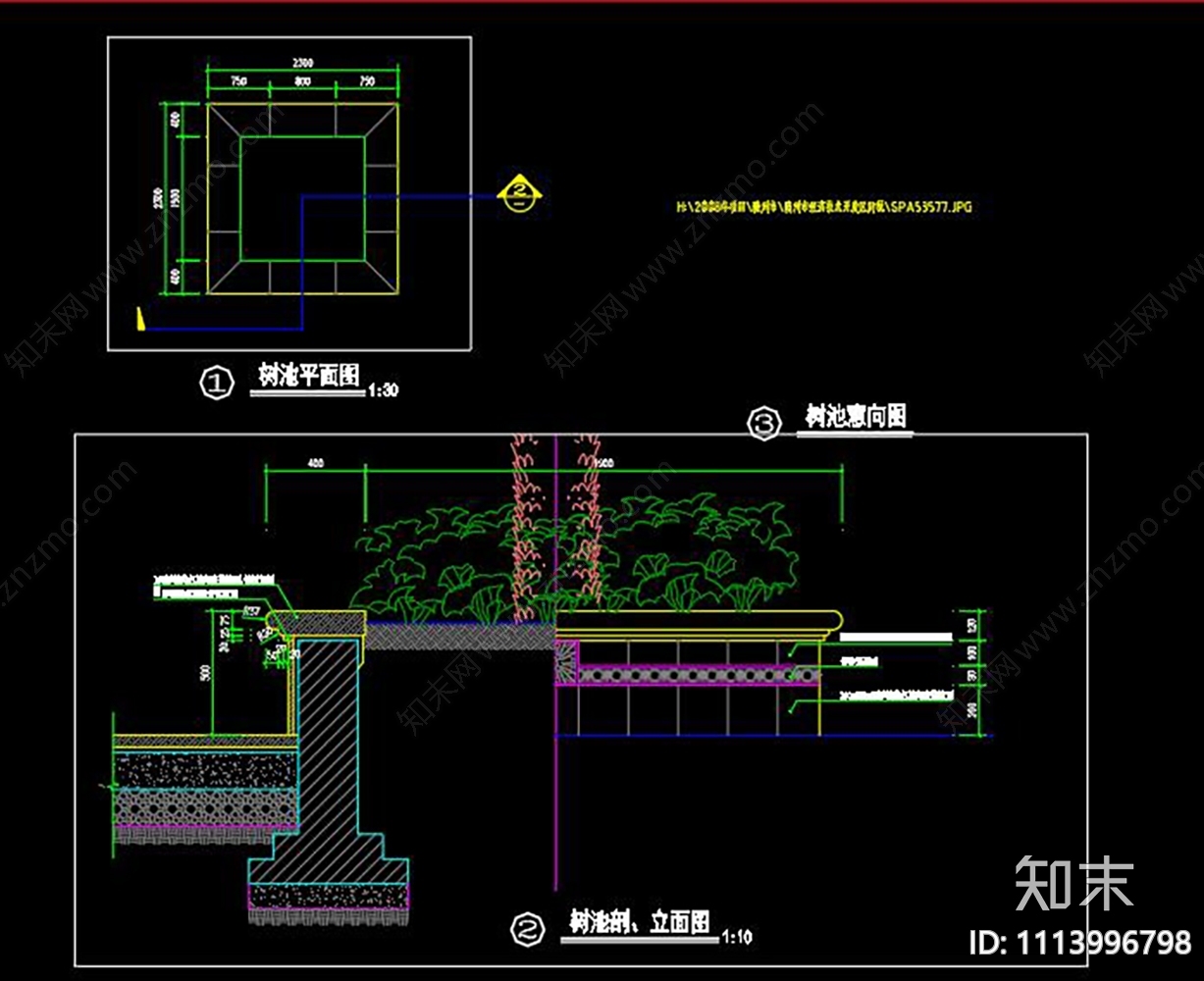 办公区景观设计cad施工图下载【ID:1113996798】
