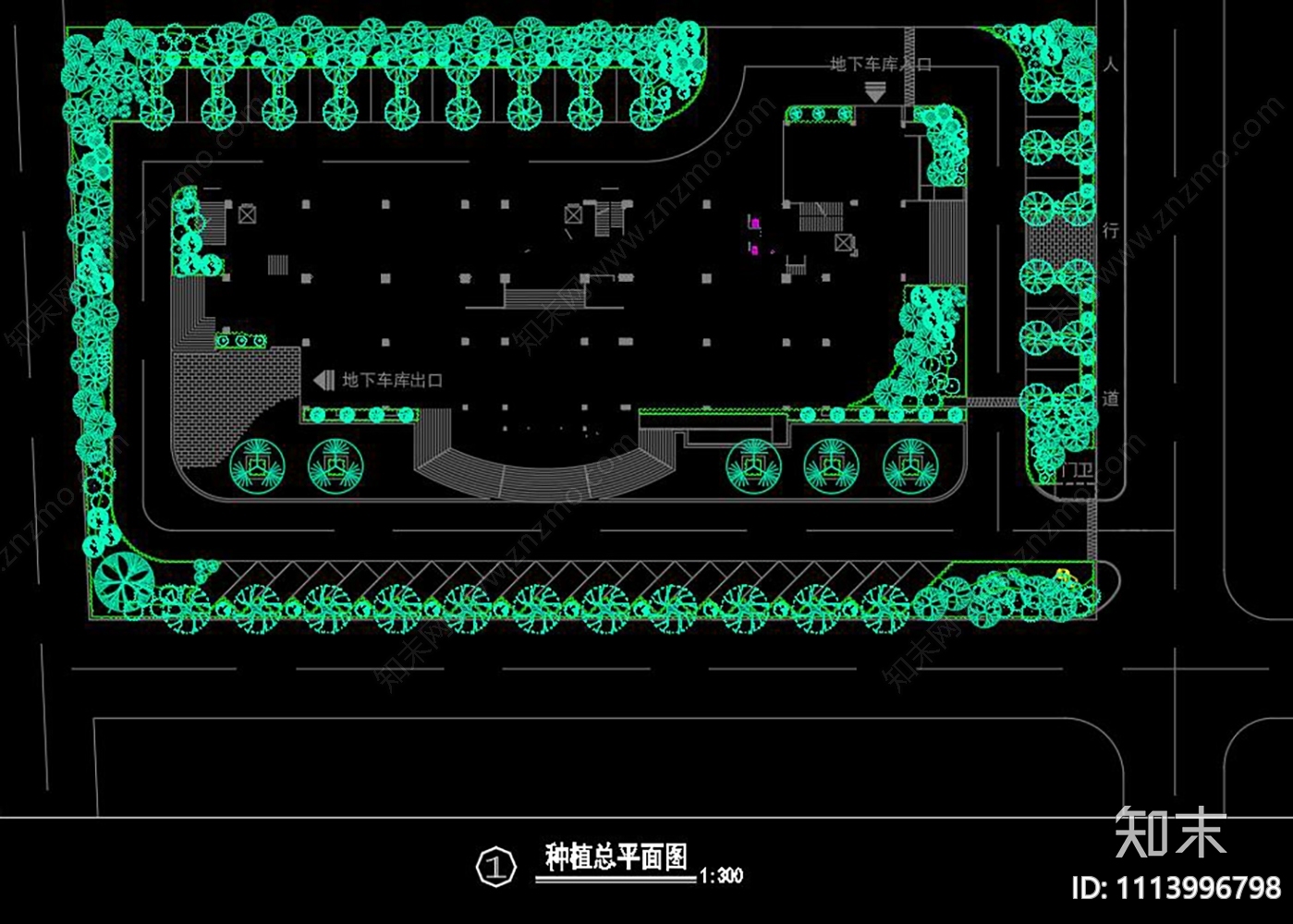 办公区景观设计cad施工图下载【ID:1113996798】