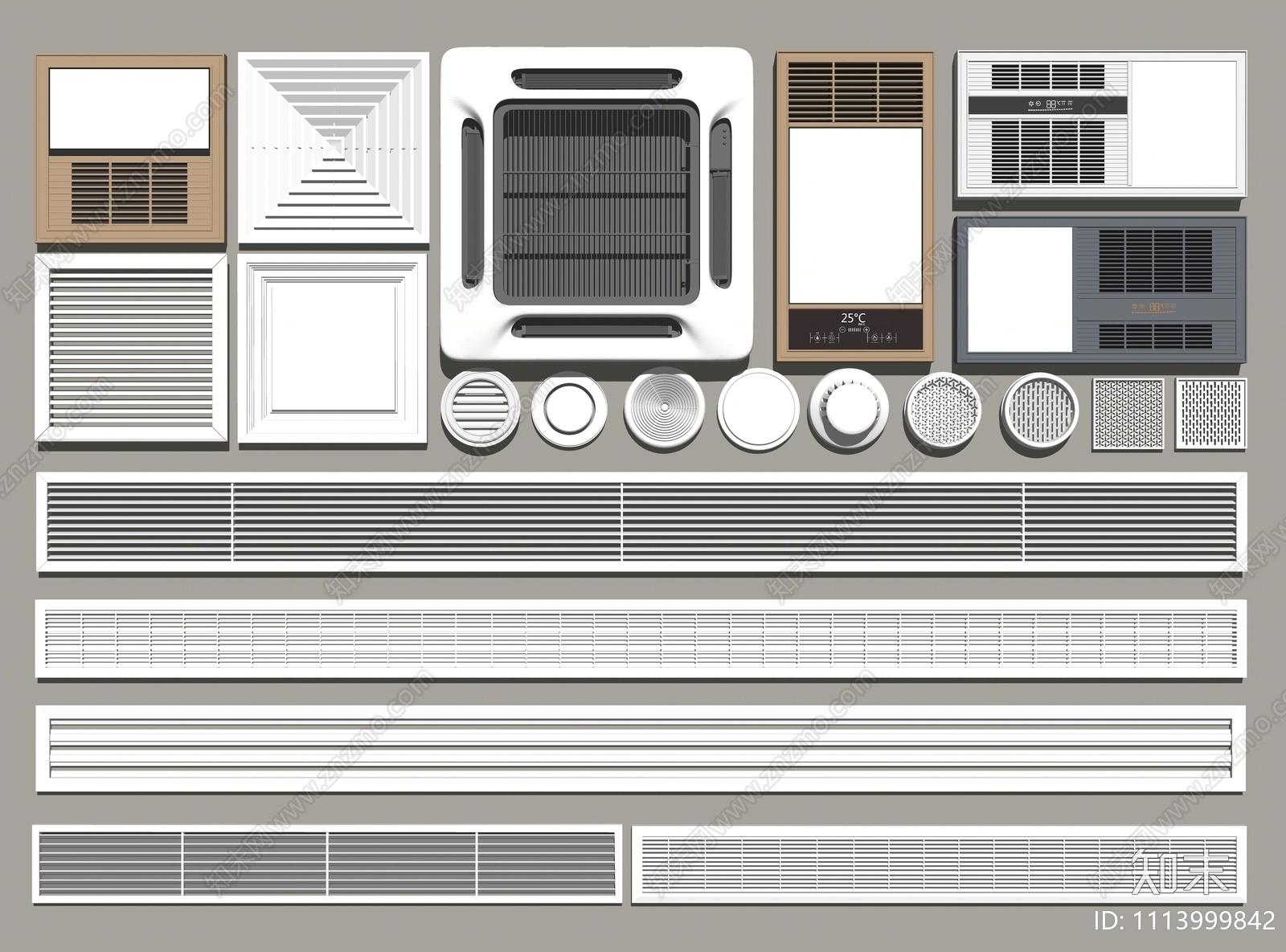 现代空调出风口SU模型下载【ID:1113999842】