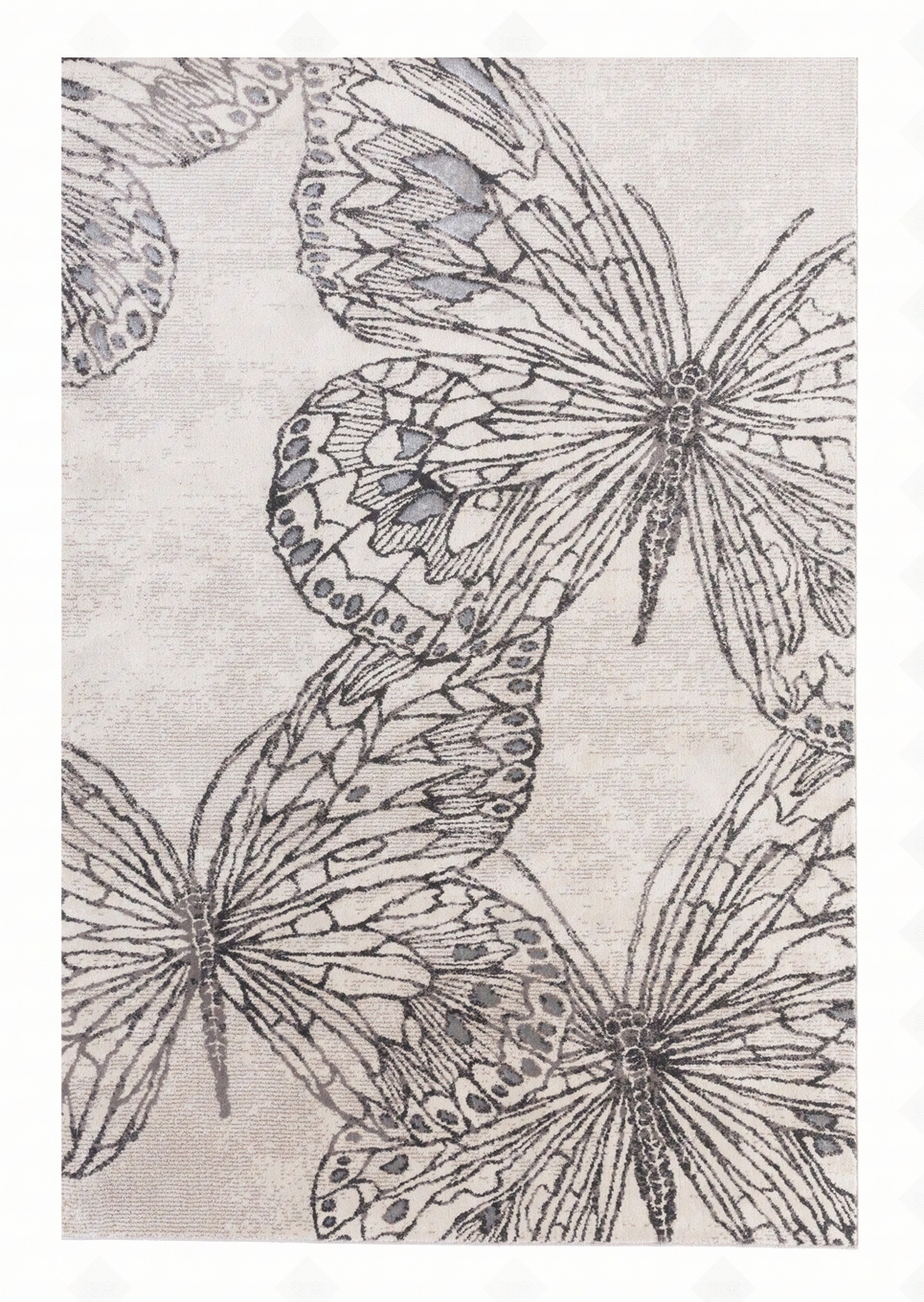 现代简约蝴蝶纹理方形地毯贴图下载【ID:1114003938】