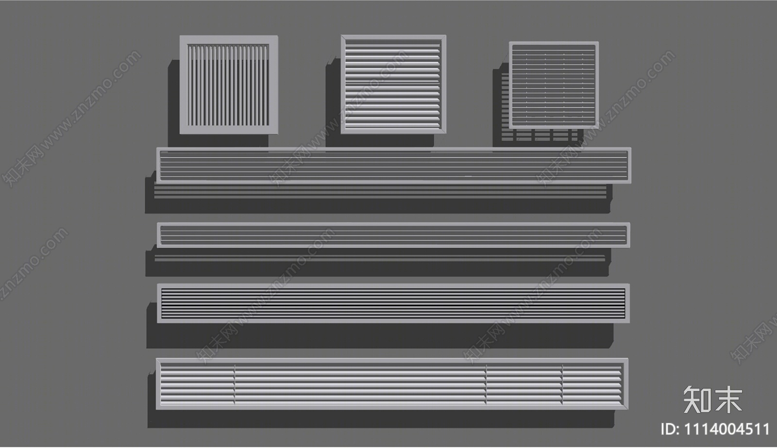 现代空调风口SU模型下载【ID:1114004511】