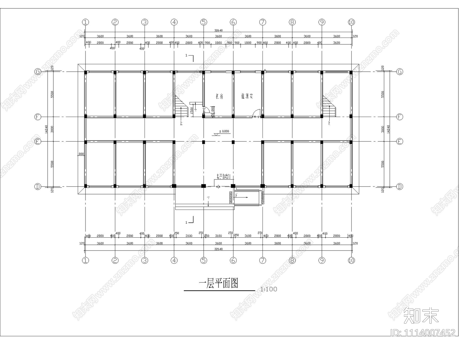 五层现代政府办公楼方案cad施工图下载【ID:1114007452】
