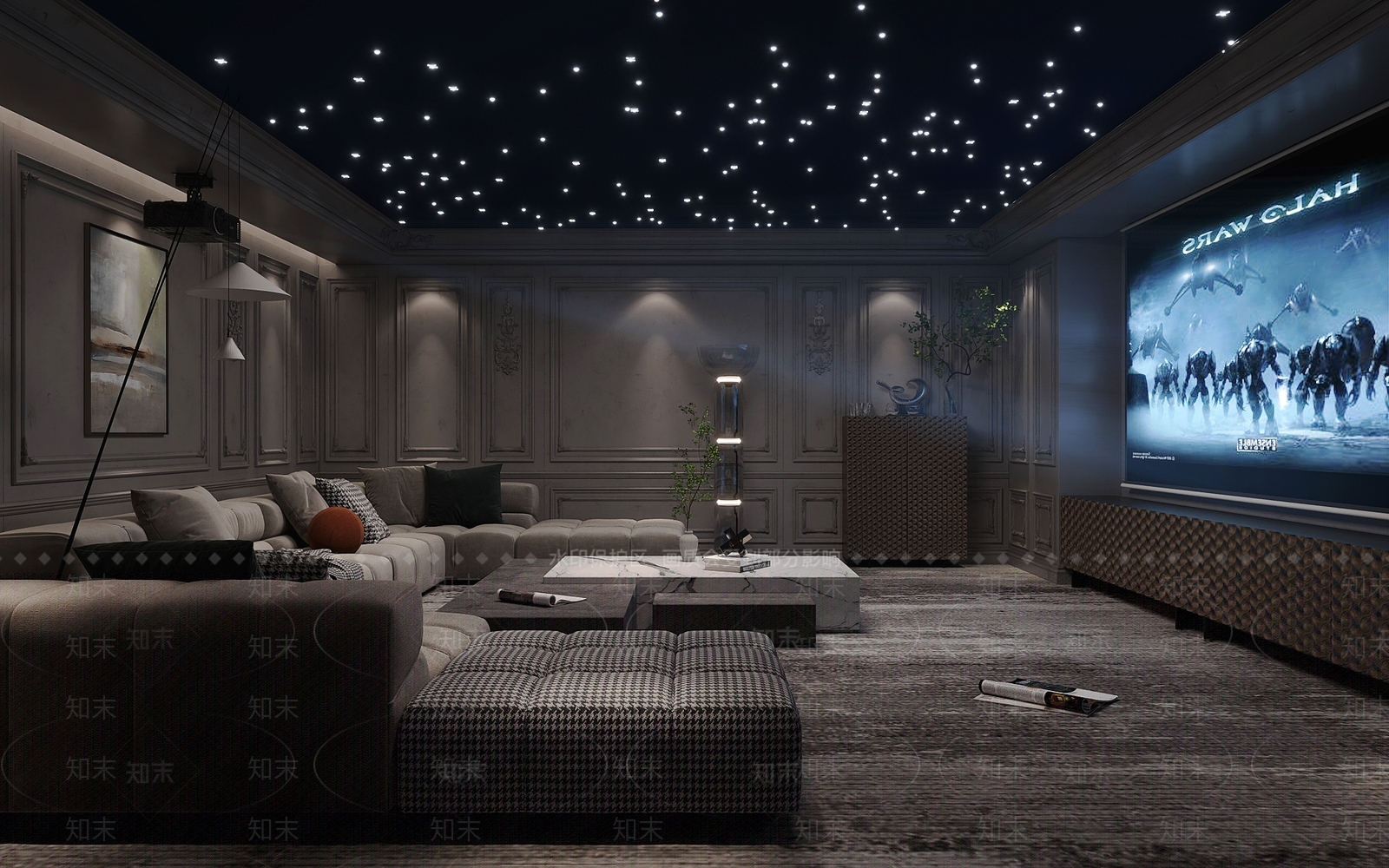 法式家居影音室3D模型下载【ID:1114010225】